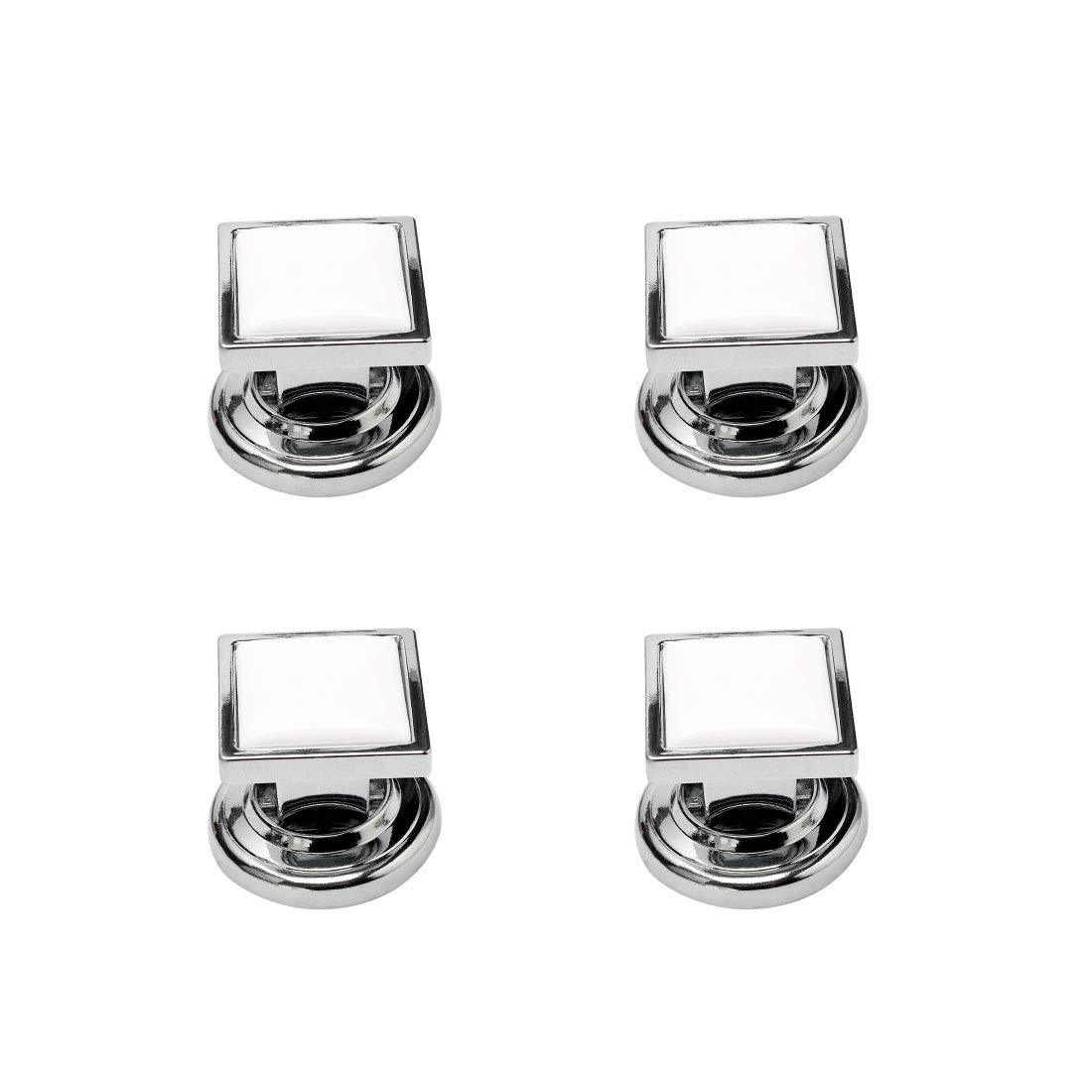 Vintage Ceramic Cabinet Knobs - 4 Pack White Square Drawer Pulls for Furniture, Wardrobe, Dresser & Cupboard Replacement - Perfect for Home Renovation & DIY Projects