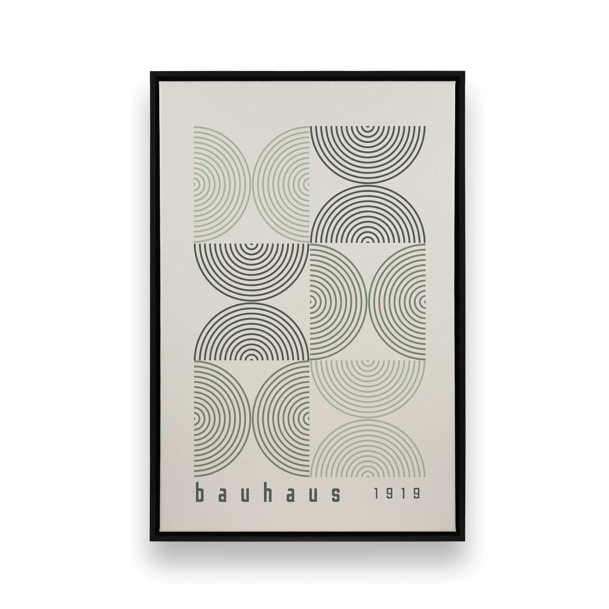 Bauhaus Green Abstract Art Print on Canvas - Modern Wall Decor for Living Room, Office & Bedroom