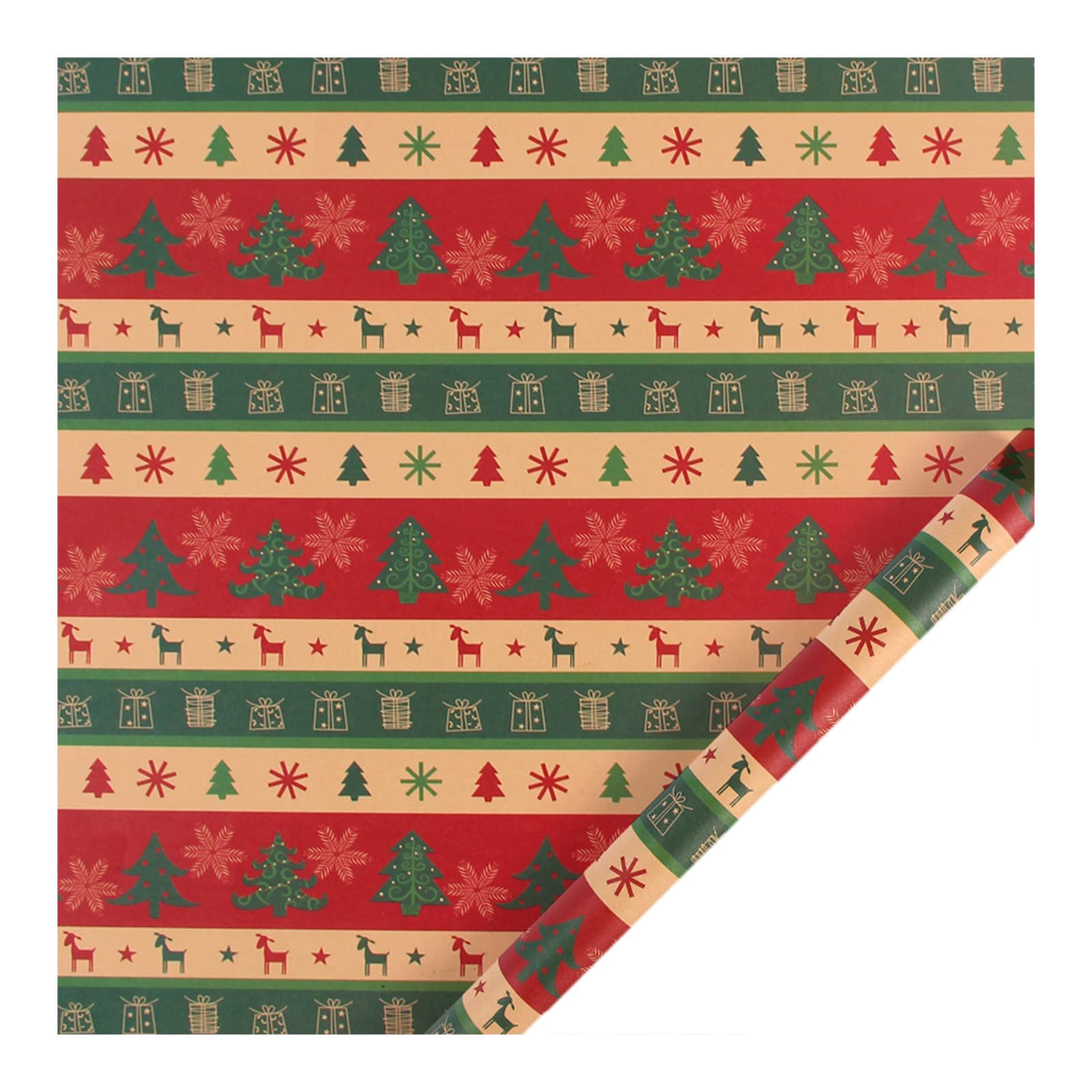 Christmas Wrapping Paper 20''x27.5'' - Santa, Snowflakes & Plaid Holiday Gift Wrap for Boys | Festive Xmas Present Wrapping for Kids, Gifts & Stocking Stuffers | Perfect for Holiday Parties, Family Gatherings & Secret Santa Exchanges