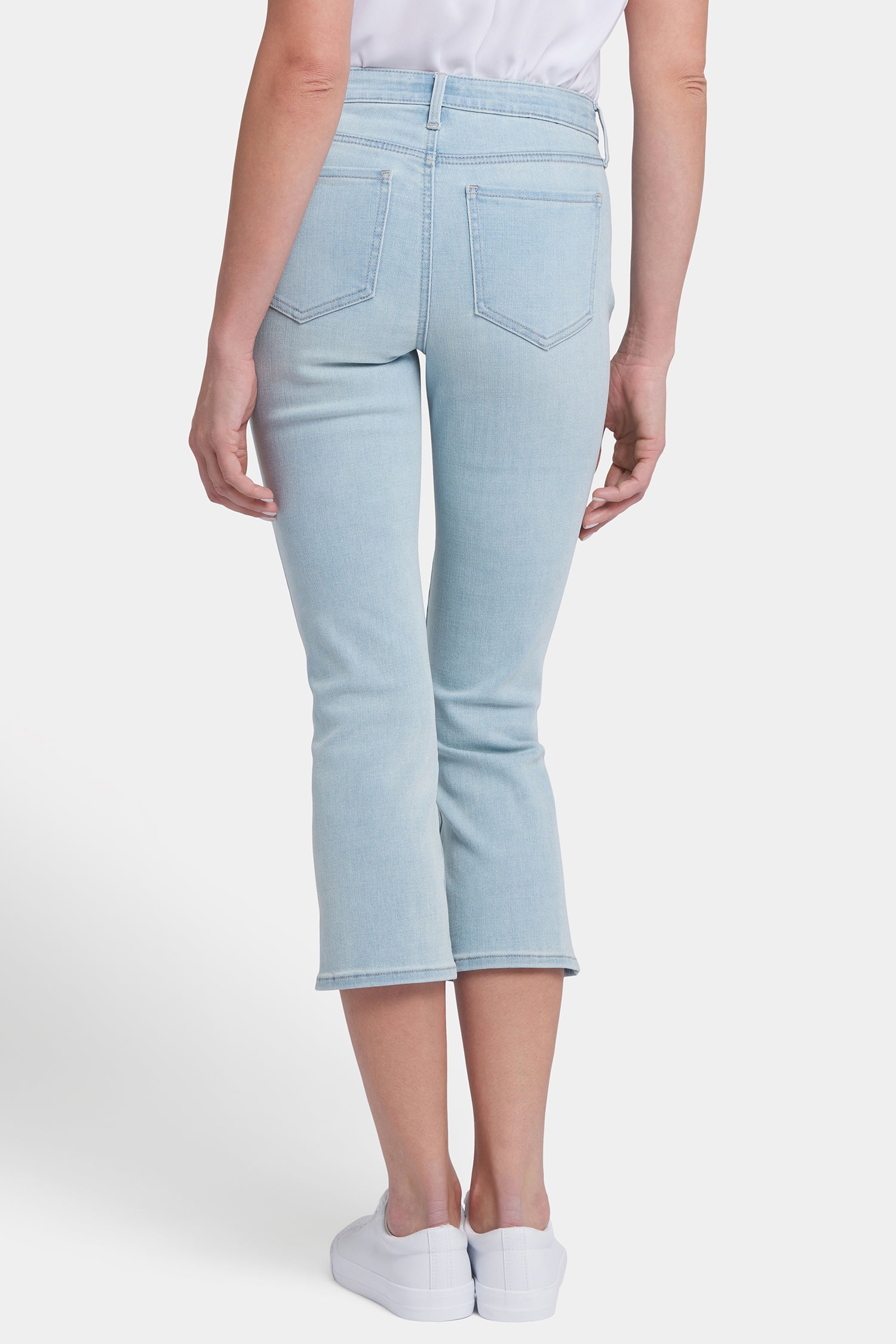 Chloe Capri Jeans for Women - High Waisted Stretch Denim Pants | Pamplona Ice Wash | Casual & Comfortable Summer Style for Outings, Travel & Everyday Wear