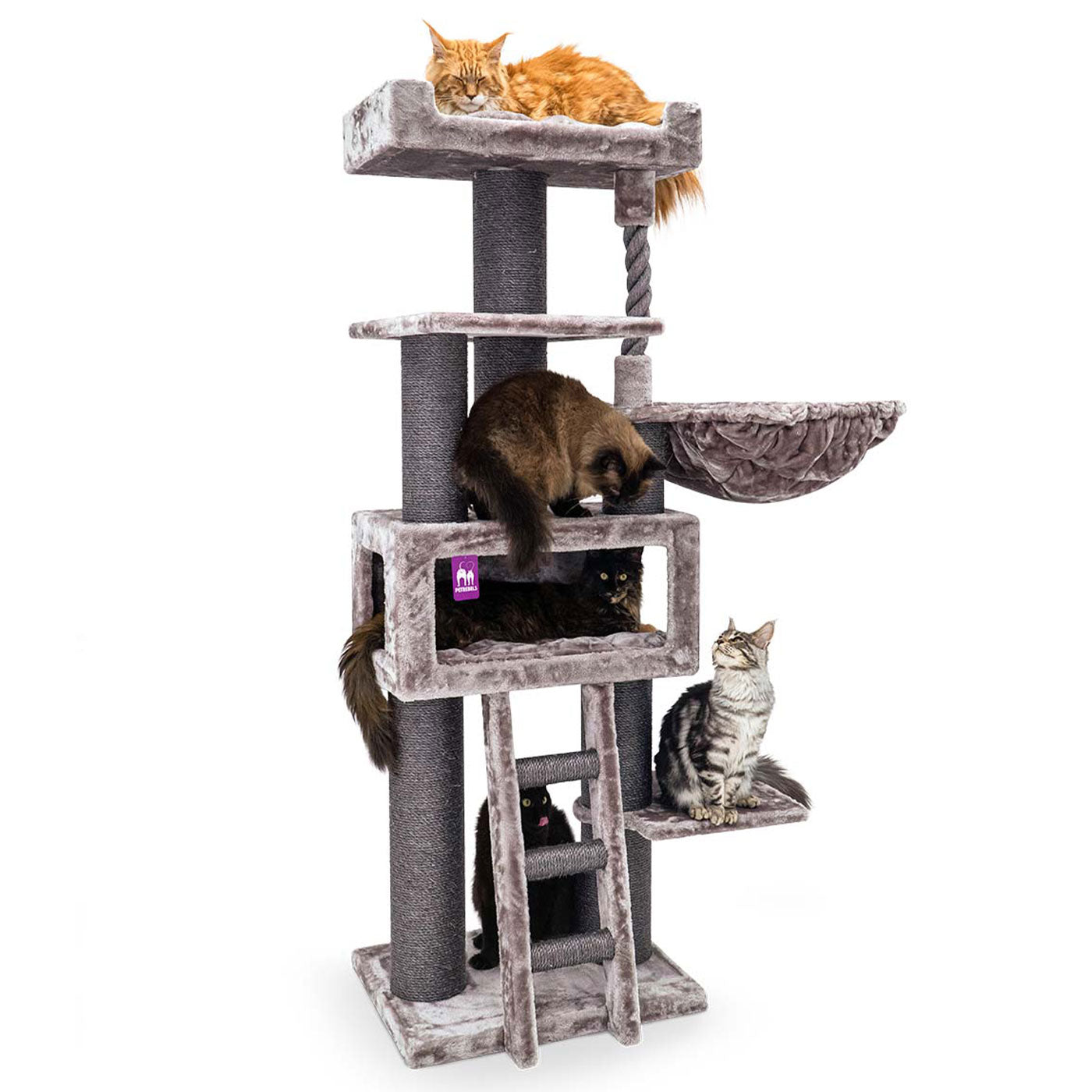Lucky Rebels Parklane 175cm Cat Tree - Premium Large Cat Tower with Scratching Posts, Perches & Condo for Indoor Cats - Perfect for Play, Rest & Climbing in Home or Apartment