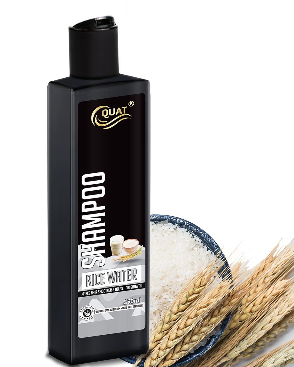 Quat Rice Water Hair Shampoo - 250ml for Smoother Hair & Hair Growth | Natural Hair Care for Daily Use & Styling