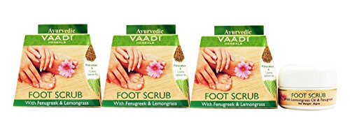 Vaadi Herbals Natural Foot Scrub Cream - Callus Remover for Dry, Cracked Feet | Anti-Fungal Exfoliator | Fast Absorbing Foot Therapy for Dead Skin Removal & Skin Rejuvenation | Perfect for Pedicures, At-Home Foot Care & Spa Treatments