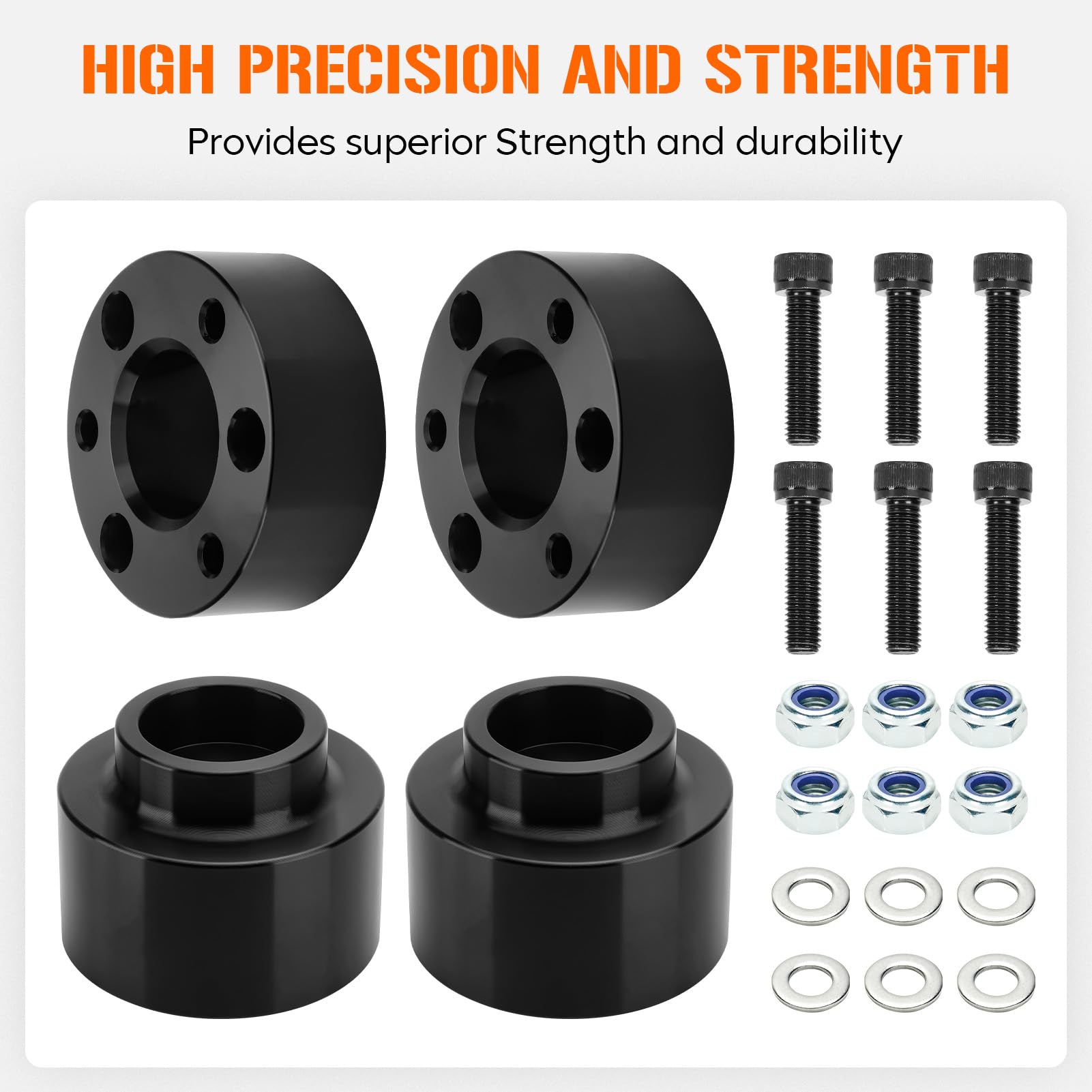 2009-2023 Dodge Ram 1500 Leveling Lift Kit - F3 & R2 Front & Rear Forged Aluminum Strut Spacers - Perfect for Off-Roading, Truck Customization & Enhanced Ground Clearance
