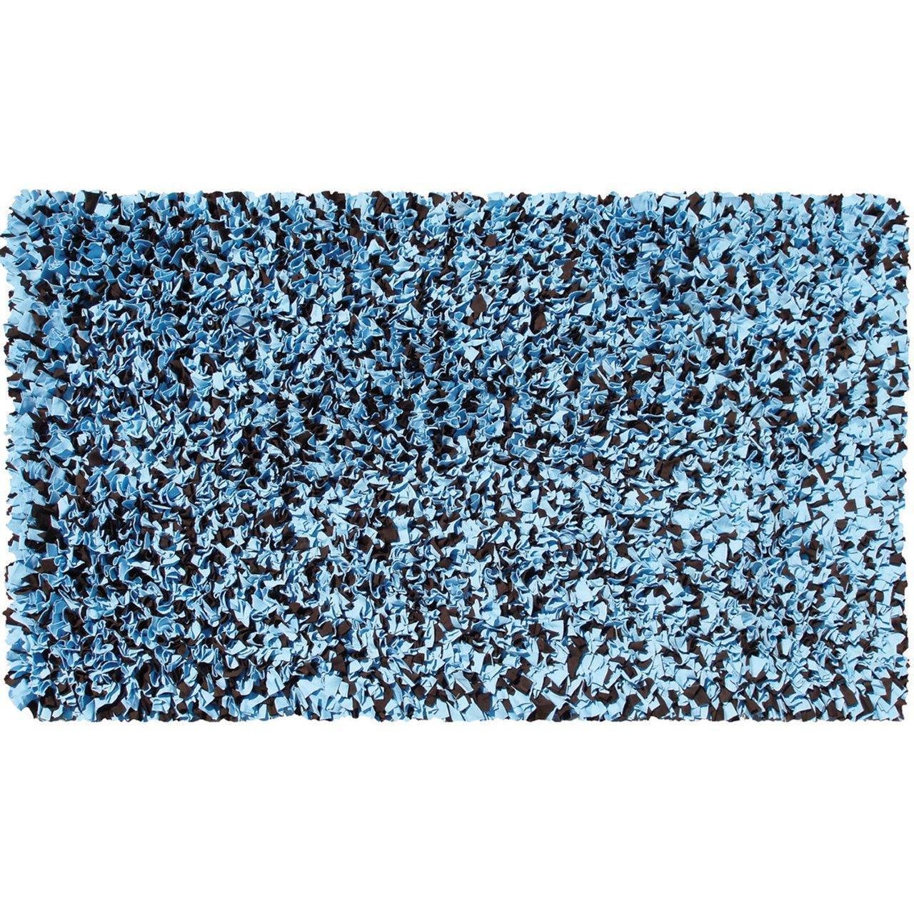 Soft Shaggy Blue and Brown Area Rug 4.7x7.7 ft - Plush Living Room Carpet for Cozy Bedroom Decor & Home Comfort