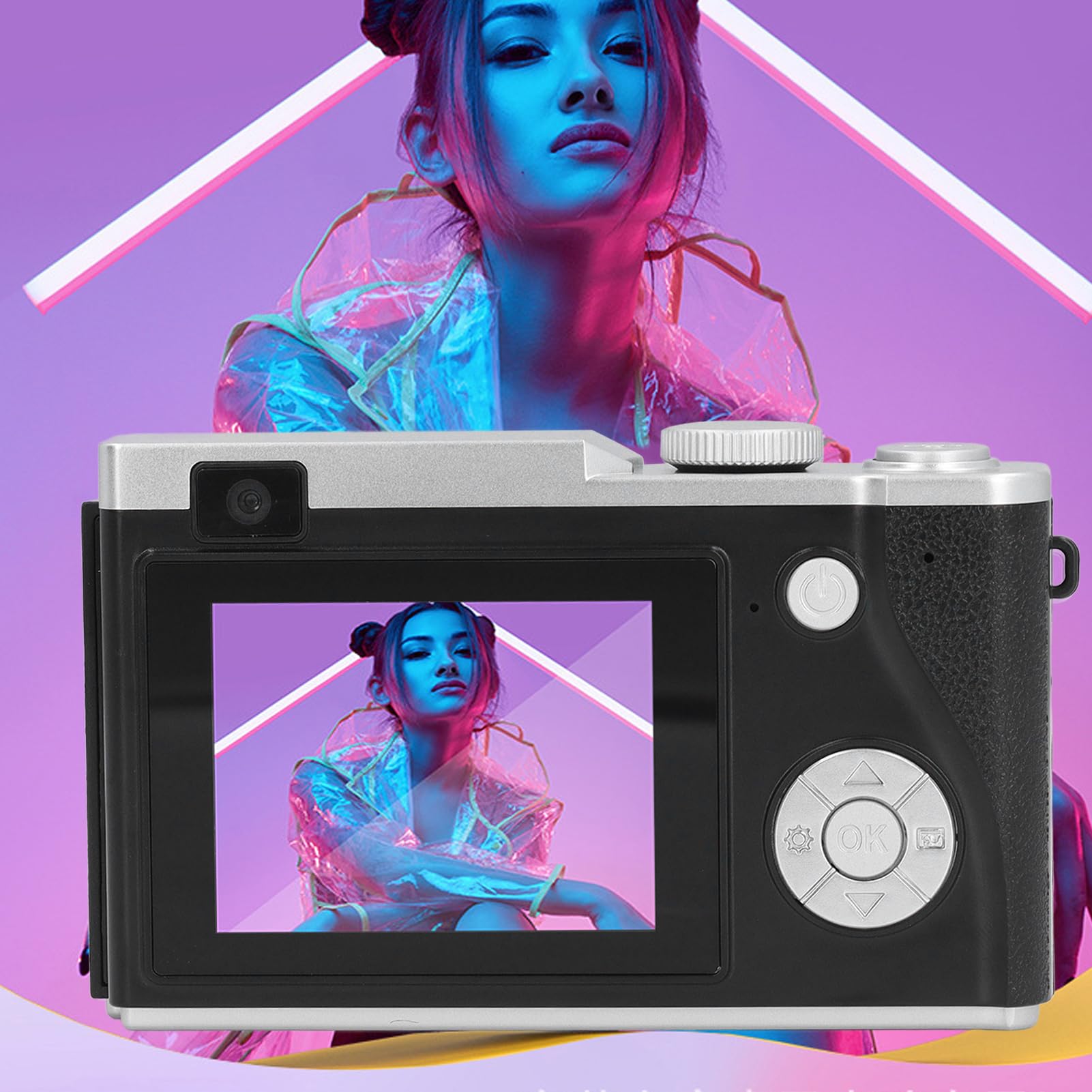 48MP 1080P Digital Camera with 16X Zoom Anti-Shake | Compact Point and Shoot Camera for Kids, Teens & Beginners | 2.4 Inch Screen Portable Travel Camera (Black) - Perfect for School Projects, Family Trips & Outdoor Adventures