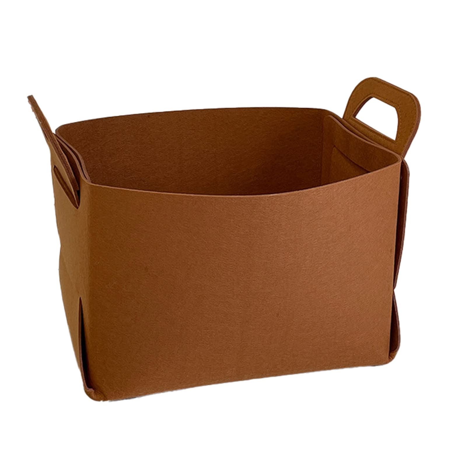 Foldable Felt Storage Basket - Large Capacity with Side Handle for Home Organization