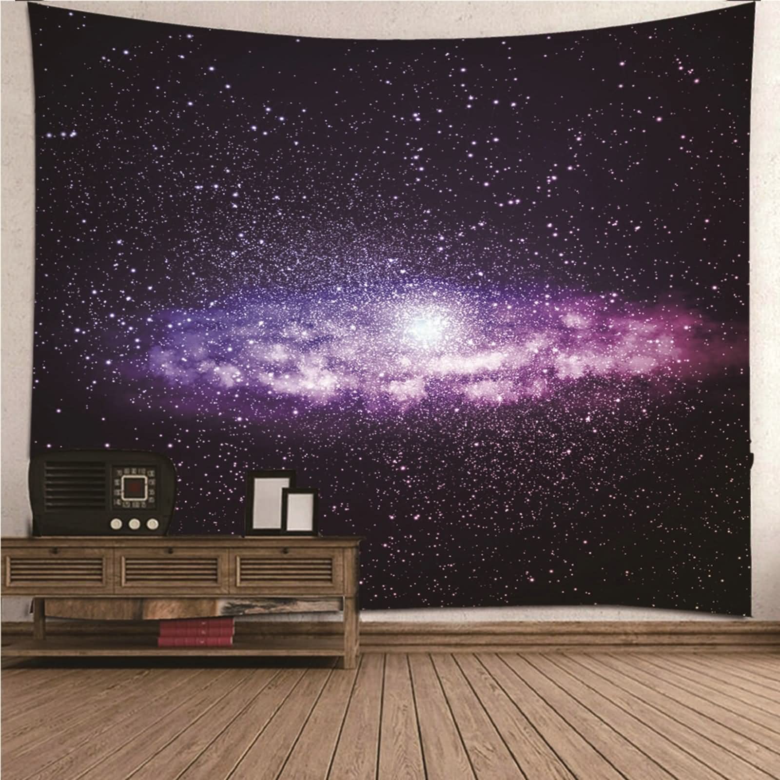 Starry Sky Universe Wall Tapestry for Men - Purple Polyester 350x256CM Home Decor for Bedroom, Living Room & Dorm