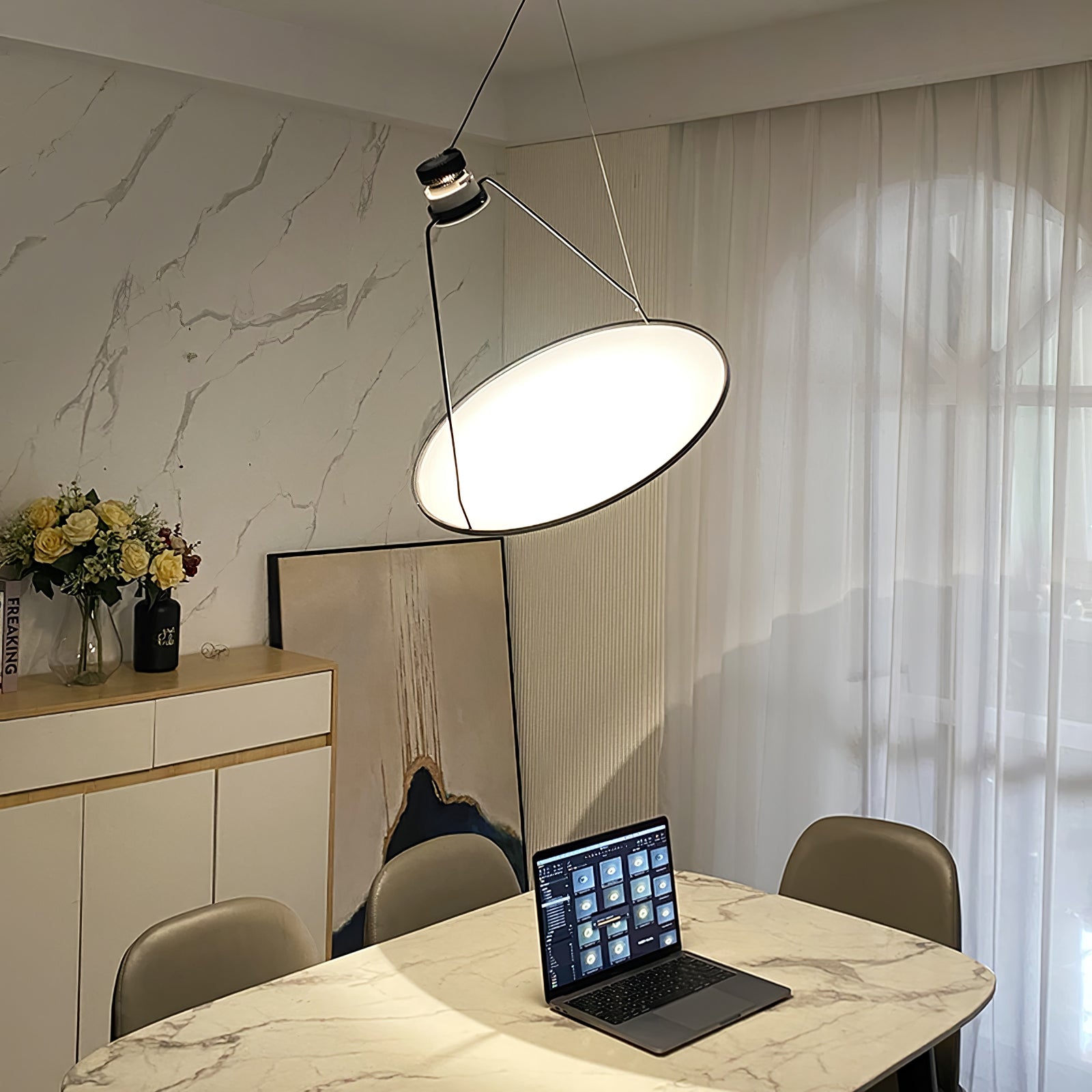 Amisol Modern Pendant Lamp - Stylish Hanging Light Fixture for Kitchen Island, Dining Room, Living Room & Bedroom Decor
