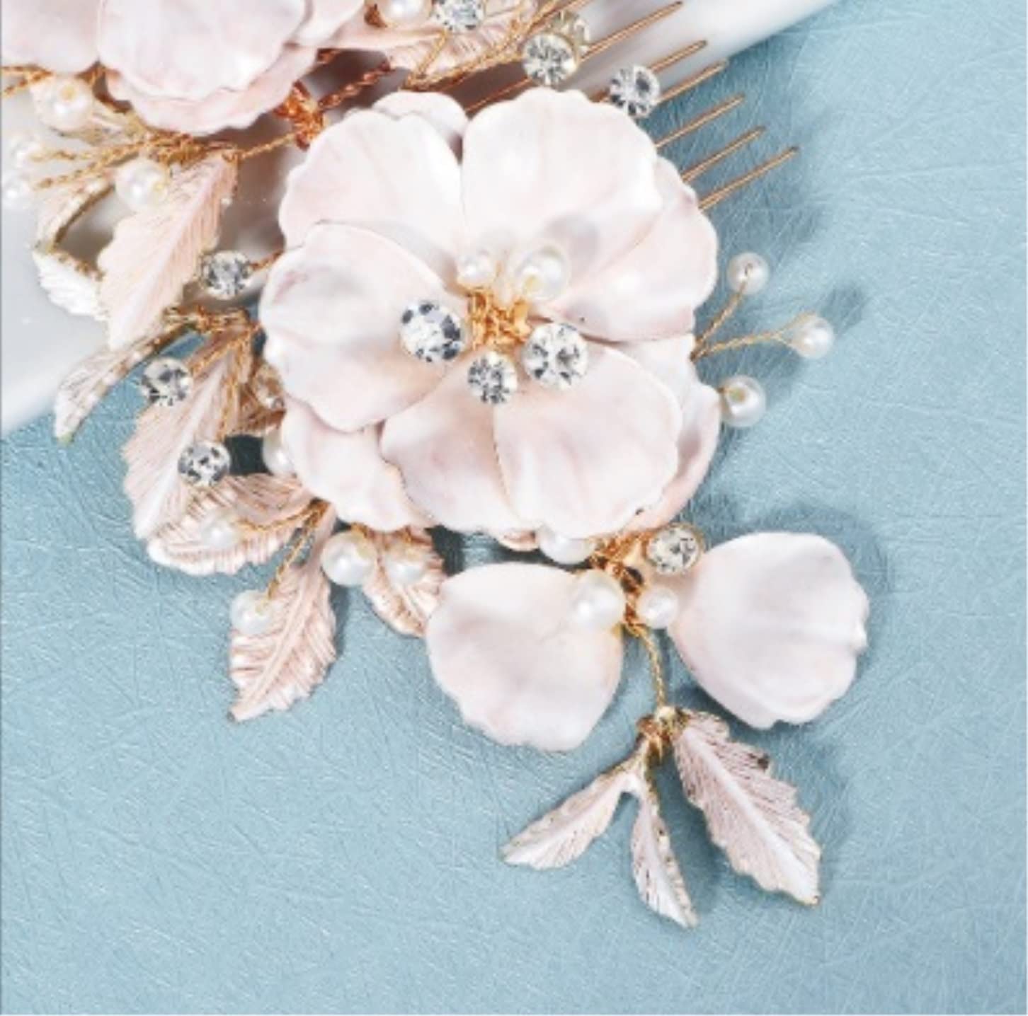 Crystal Rhinestone Pearl Bridal Hair Comb for Women - Elegant Wedding Hair Jewelry & Bride Hair Side Comb - Perfect for Weddings, Prom, and Special Occasions