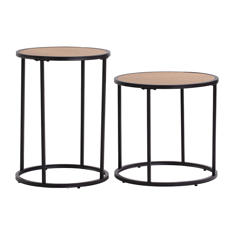 BRADFORD Modern Side Table 16 Inch - Natural Wood & Black Finish - Perfect for Living Room, Bedroom, or Office Decor