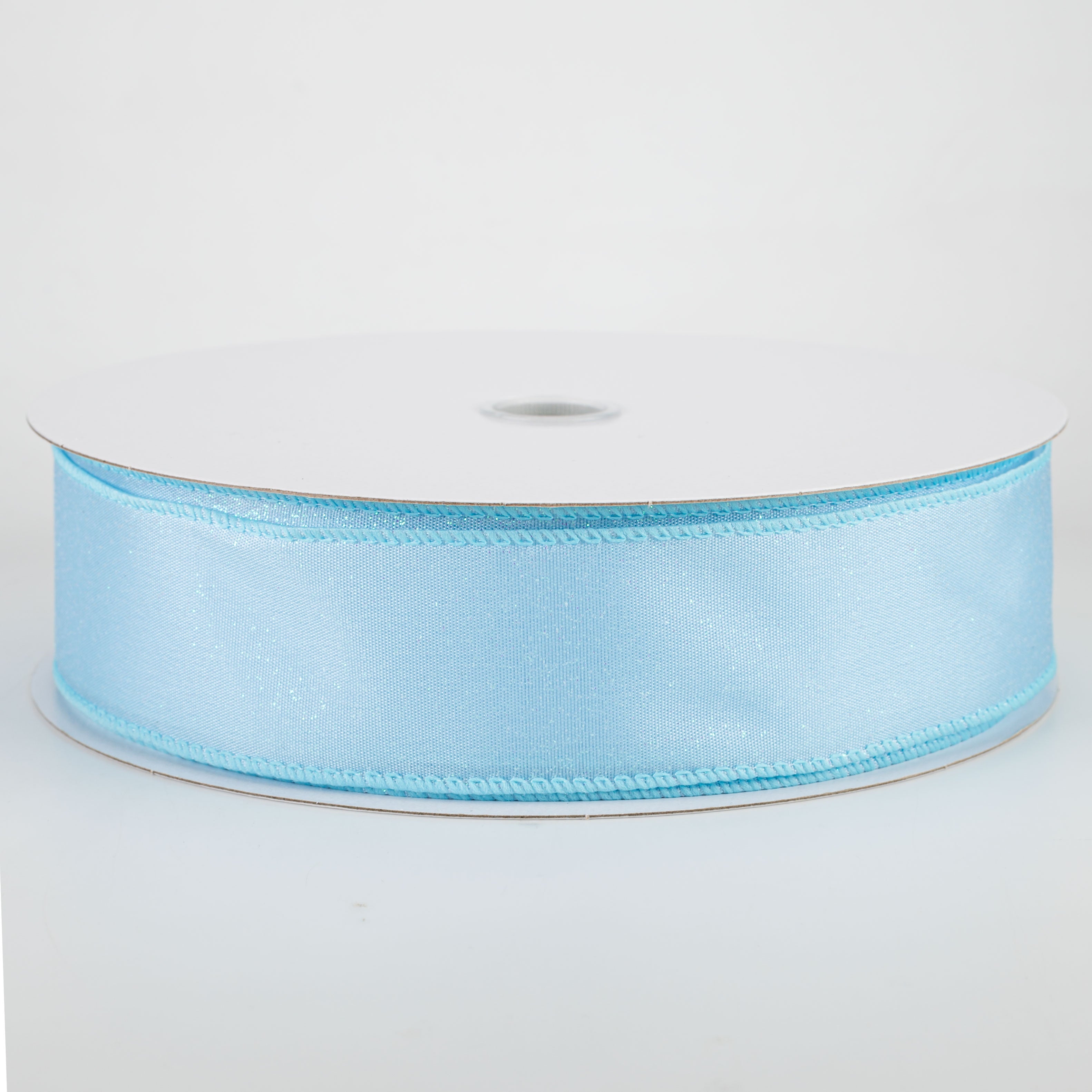 1.5 Inch Iridescent Glitter Satin Ribbon - Light Blue (50 Yards) for Gift Wrapping, Wedding Decorations & DIY Crafts