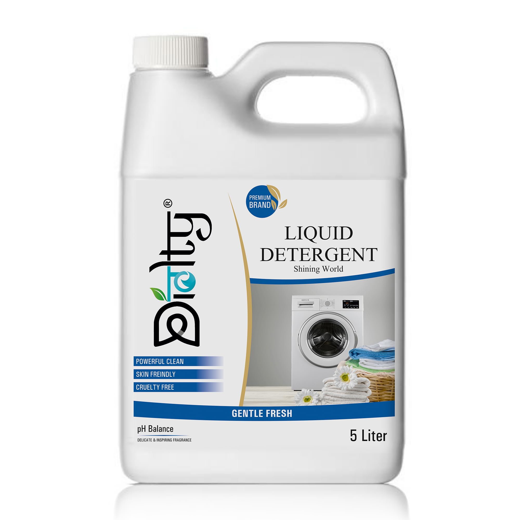 Diolty Liquid Laundry Detergent - 5L Eco-Friendly, Biodegradable & Non-Toxic for Top Load & Front Load Washing Machines | Fresh Scent | Perfect for Families, College Dorms & RV Travel