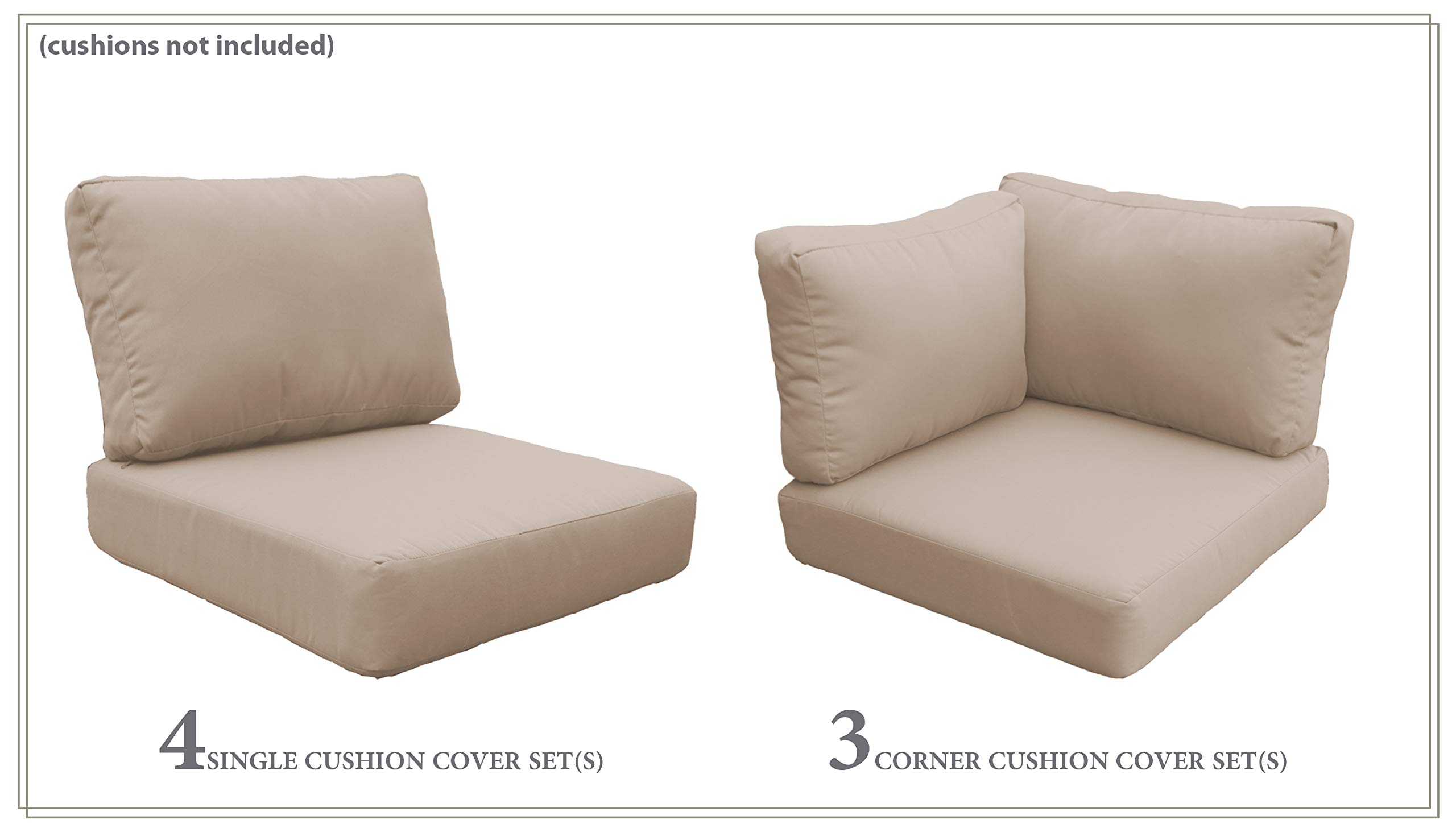 TK Classics Wheat-Colored Cover Set for LAGUNA-08a Patio Furniture - Replacement Slipcovers Only (Cushions Not Included) - Perfect for Outdoor Sofa & Sectional Protection