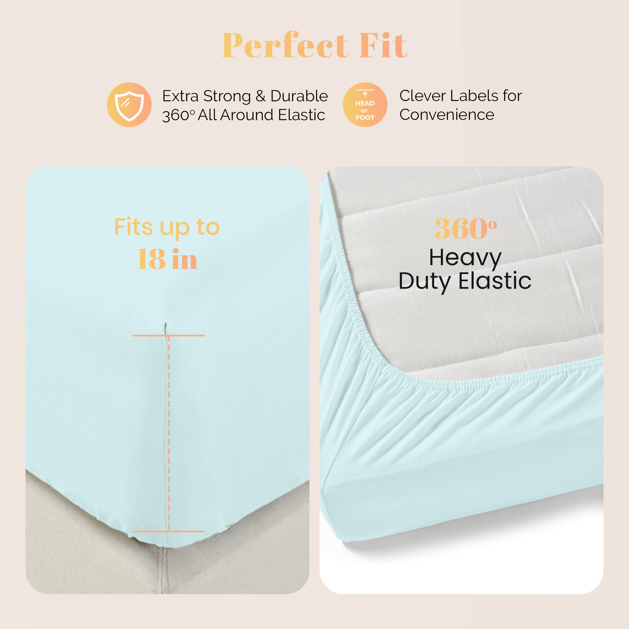 800 Thread Count 100% Egyptian Cotton California King Sheet Set - 4 PC Premium Sateen Weave Bedding in Sea Foam | Ultra Soft & Breathable for Luxury Hotel-Style Comfort