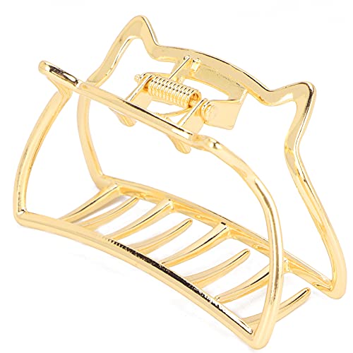 Metal Hair Claw Clips for Women - Durable Hair Barrettes for Daily Styling (Shiny Gold)