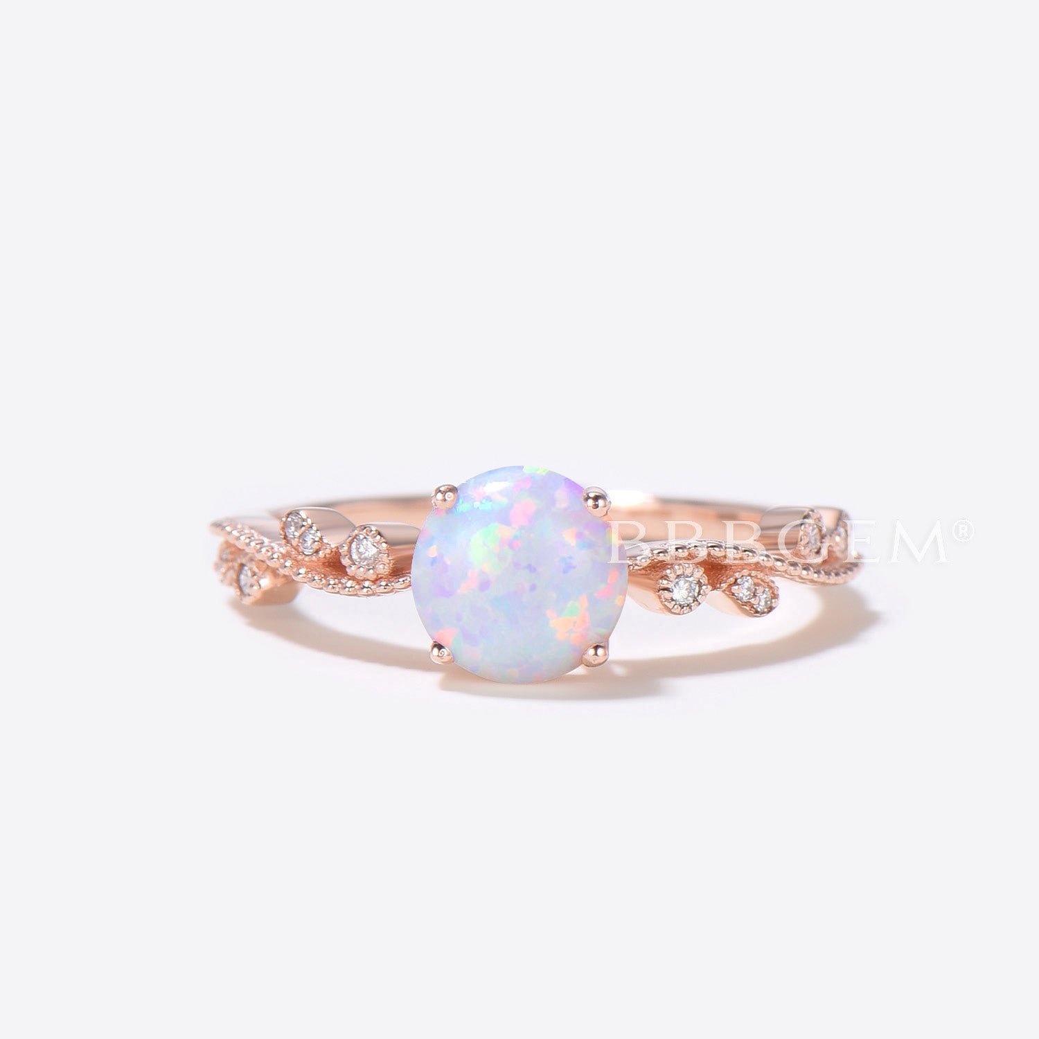 14K/18K Gold Opal Diamond Engagement Ring for Women - Bezel Set Solitaire Ring - Perfect for Proposals, Anniversaries & Special Occasions