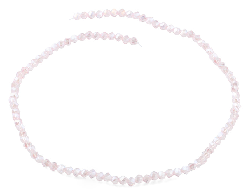 4mm Pink Twist Round Faceted Crystal Beads for Jewelry Making - DIY Bracelets, Necklaces & Craft Projects