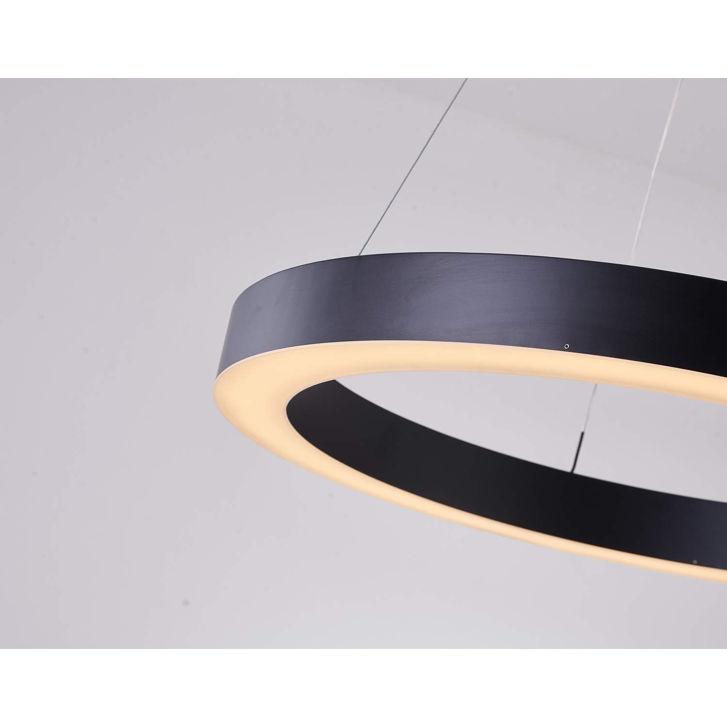 Bethel A Matte Black Halo Ring LED Light with White Acrylic Diffuser - Perfect for Home Decor, Photography Lighting, and Studio Setup