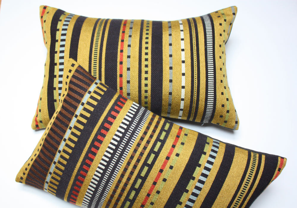 Maharam Paul Smith Point Gold and Black Decorative Throw Pillow - Luxury Home Decor for Living Room, Bedroom & Sofa