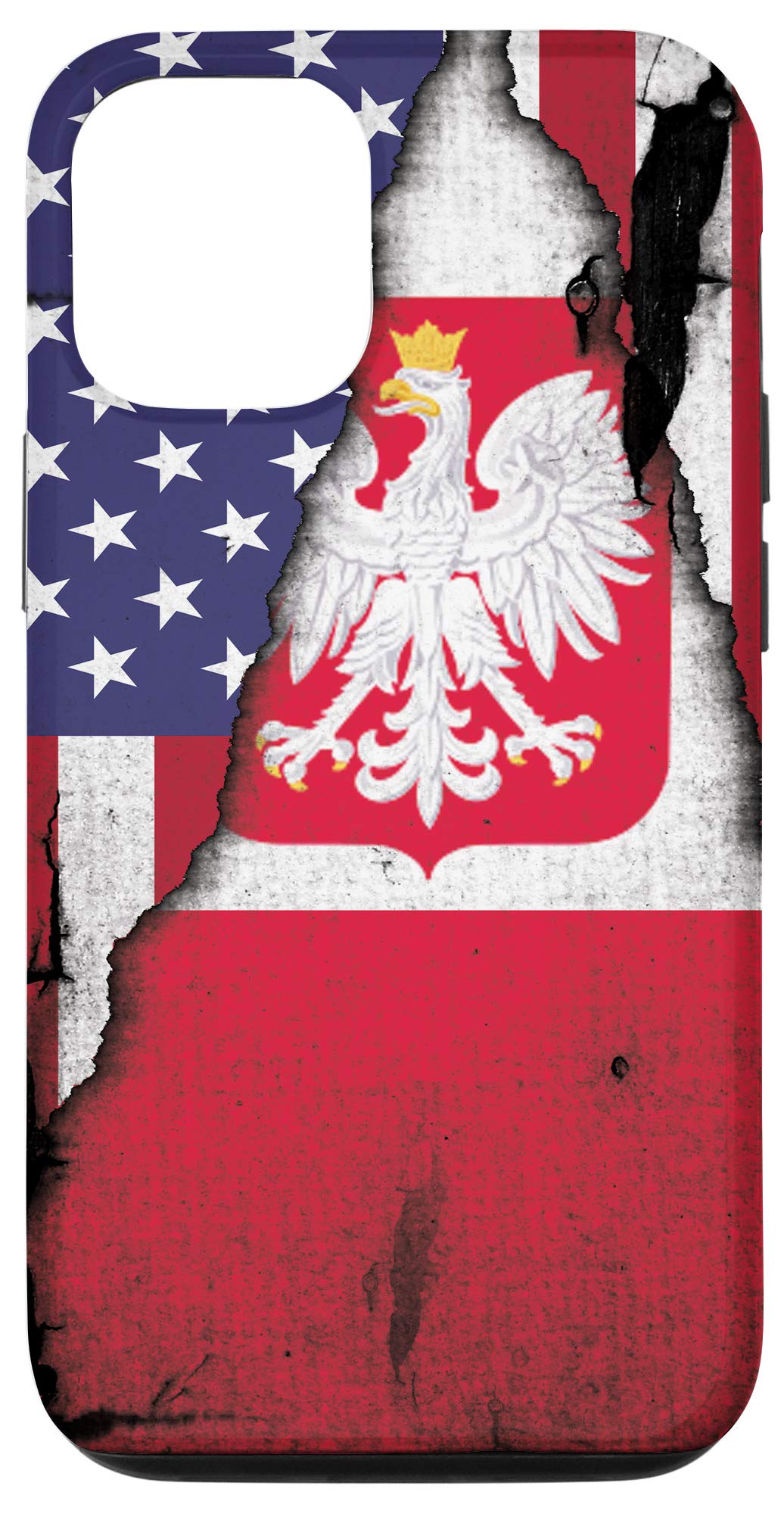 iPhone 12/12 Pro Case with Distressed USA Poland Flag Design - Durable Protective Phone Cover for iPhone 12/12 Pro - Polish Pride & Patriotic American Style - Perfect for Travel, Daily Use, and National Pride Display - Ideal for Travelers, Polish Americans, and Flag Enthusiasts