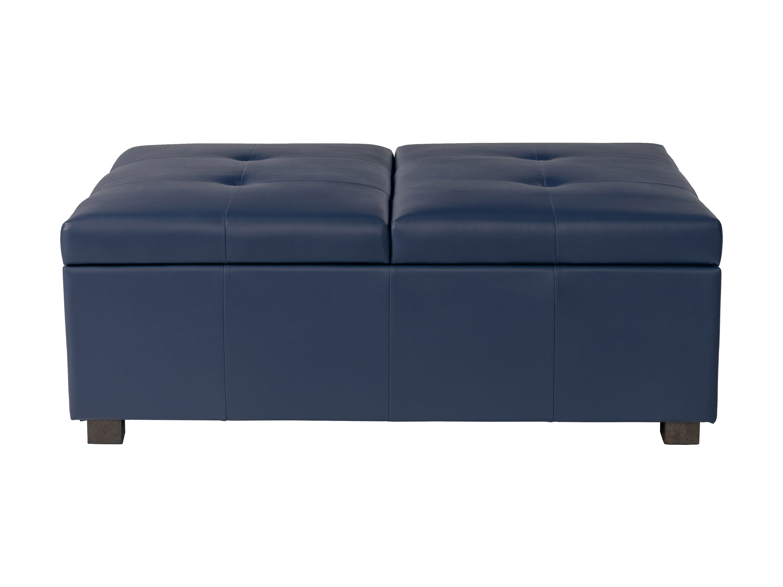 Blue Deluxe Storage Ottoman Bench with Lift Top - Extra Large Footrest, Coffee Table & Hidden Storage for Living Room, Bedroom & Nursery - Perfect for Organizing Blankets, Toys & More