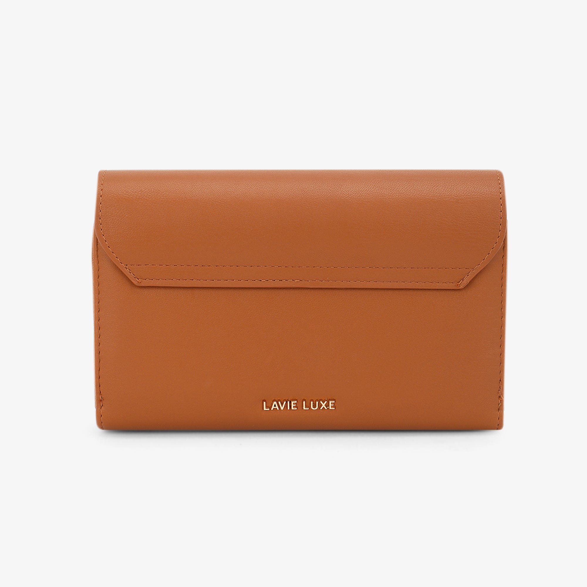 Lavie Luxe Sally24 Tan Large Women's Horizontal 2-Zip Wallet - Stylish & Spacious Leather Wallet for Everyday Use, Travel & Business