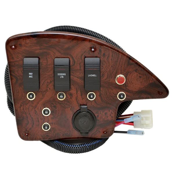 Godfrey Pontoon Boat Switch Panel with Woodgrain Finish - Waterproof Marine Control Panel for Boating & Fishing | Perfect for Pontoon Boats, Deck Boats & Marine Applications