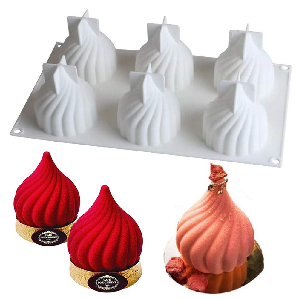 3D Silicone Baking Molds for Mousse Cake, Pastry, Truffle, Pudding, Jelly & Cheesecake - Onion Shape 6-Cavity Dessert Molds | Perfect for Home Baking, Party Treats & Professional Pastry Making
