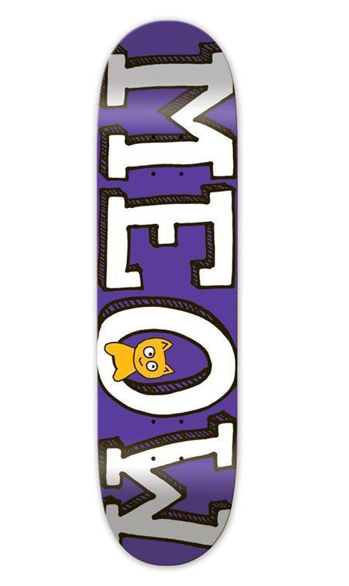 Meow Logo Skateboard Deck - 7.25 Inch Purple Cruiser Board for Street & Park Skateboarding