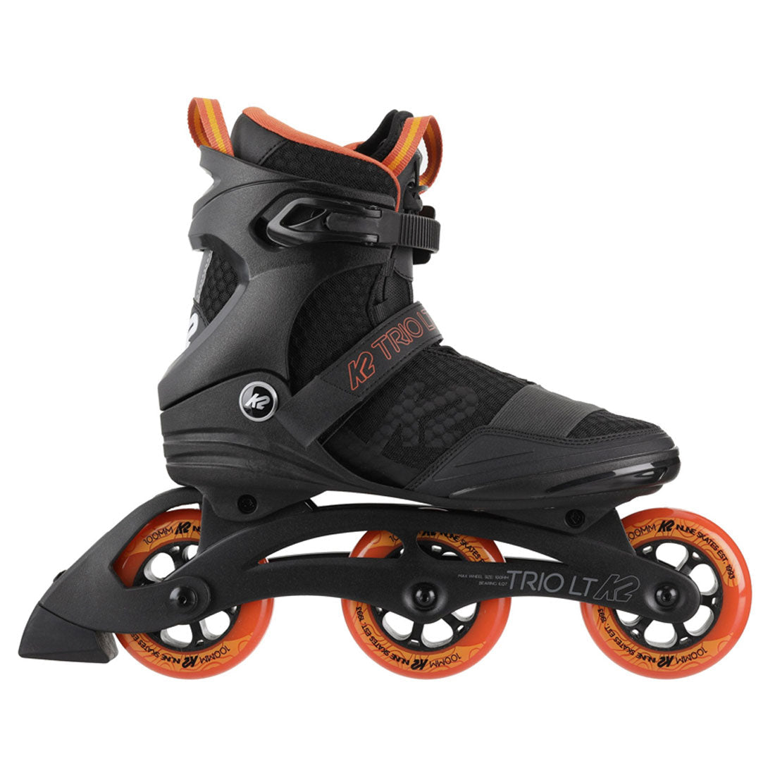K2 Trio LT 100 M Black/Orange Ski Boots - Lightweight Performance Ski Boots for Men - Perfect for Alpine Skiing and Freeride Adventures