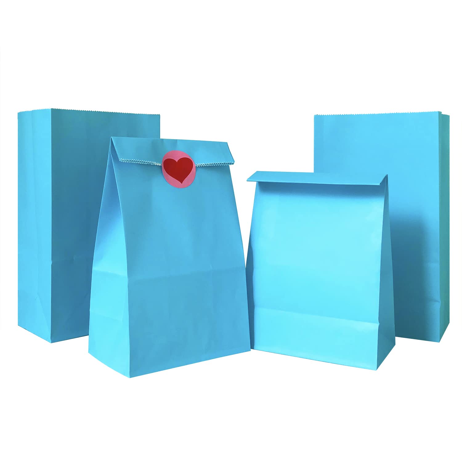 Artseen Party Favor Bags - 24 Count Lake Blue Treat Bags 5.1x3.1x9.4 Inches - Decorative Gift Bags for Birthday Parties, Baby Showers & Wedding Favors