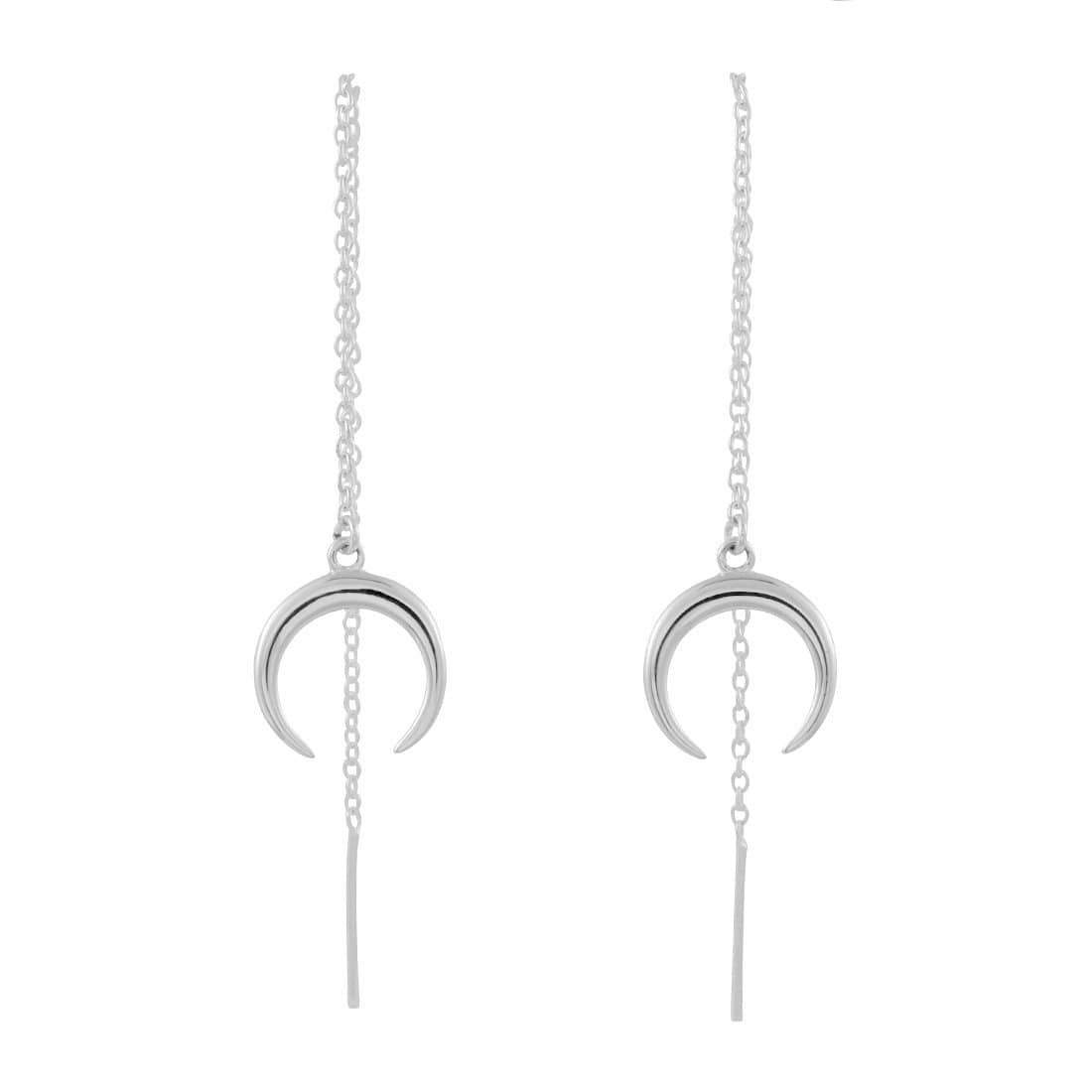 Moon Drop Threaders - Dainty Gold & Silver Earrings for Women, Minimalist Fine Jewelry Gifts | Perfect for Everyday Wear, Parties & Special Occasions