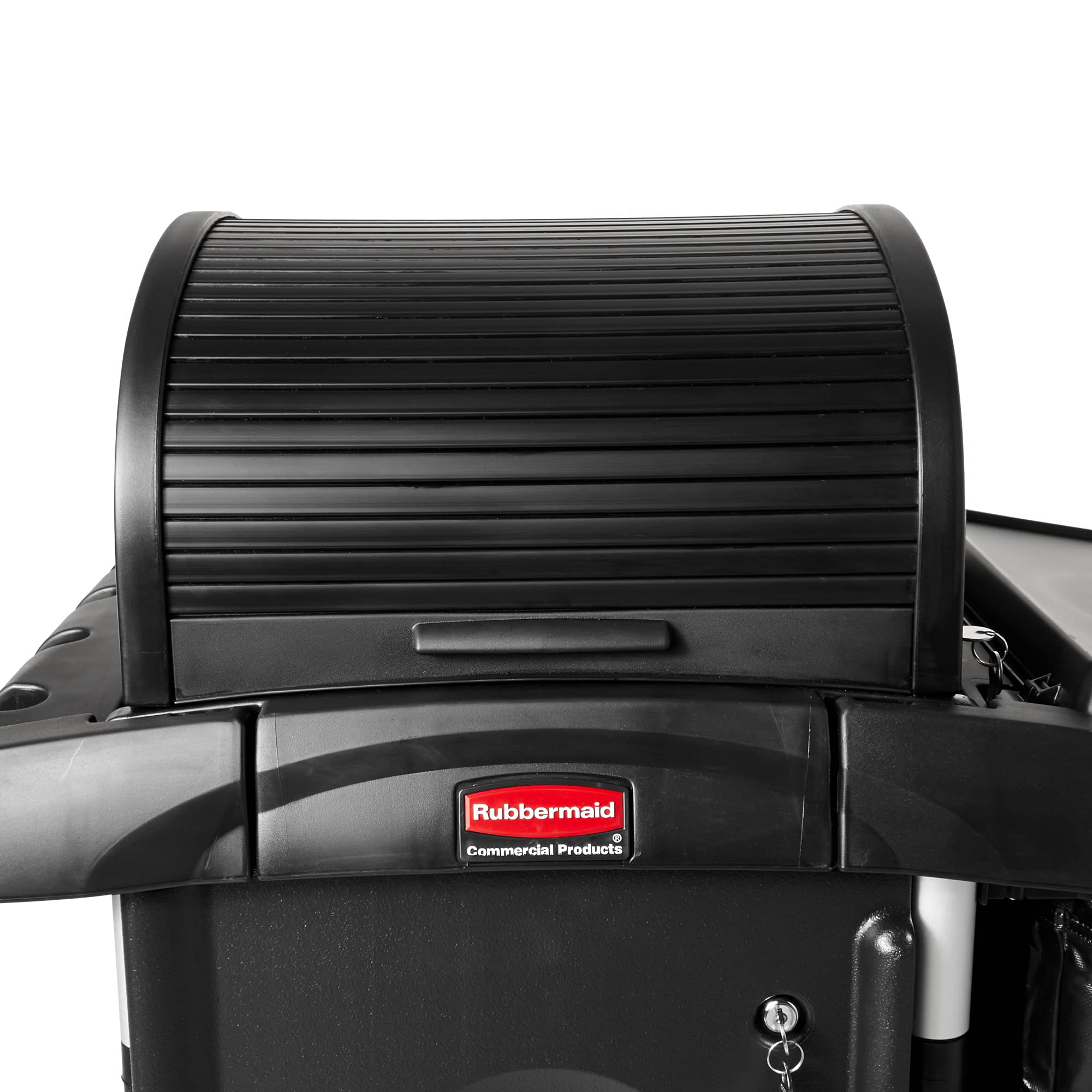 Rubbermaid Commercial Locking Security Hood for Utility Carts - Preassembled Black Cleaning Cart Accessory | Secure Storage for Janitorial Supplies & Cleaning Equipment