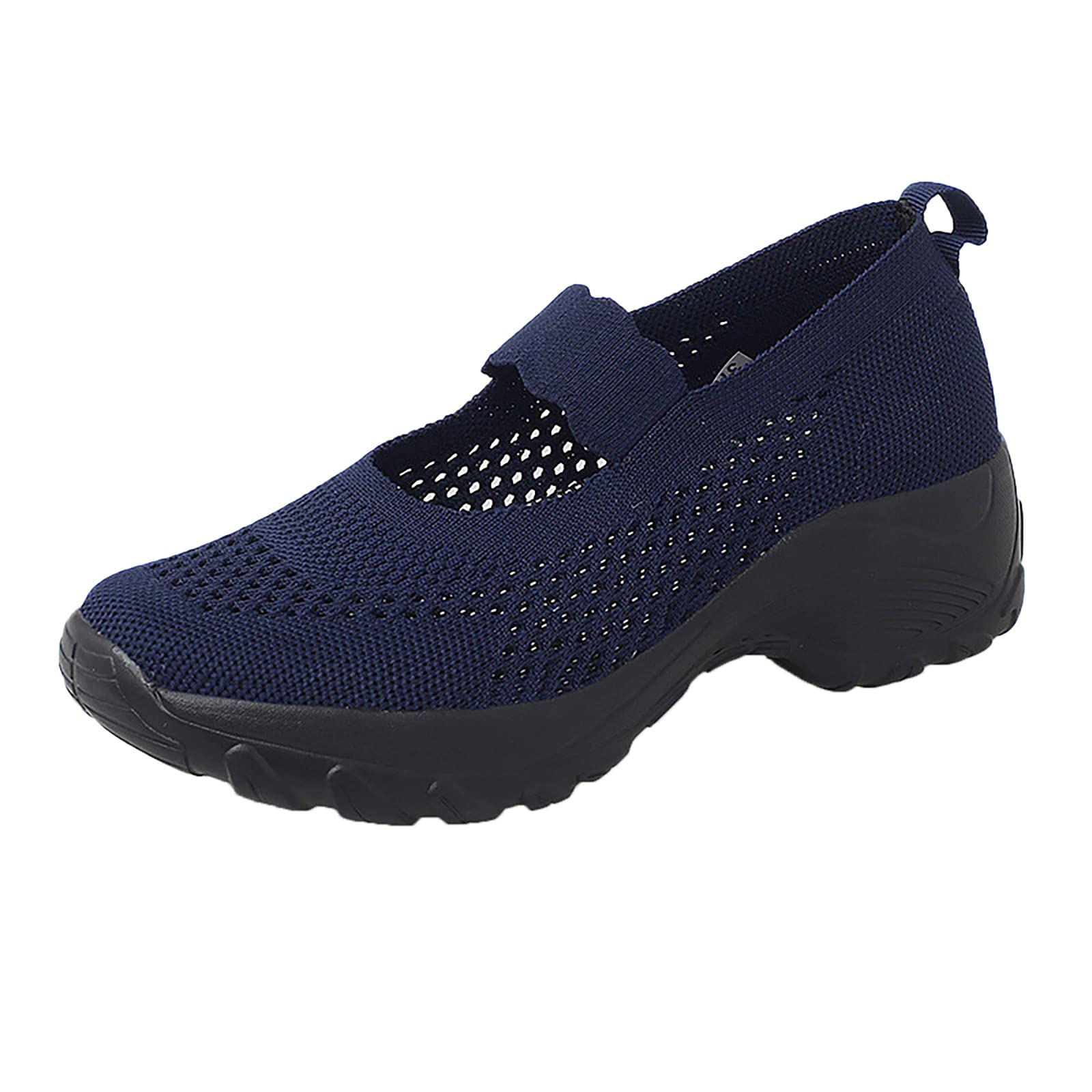 Women's Breathable Mesh Sneakers - Summer Sport Hollow Wedge Slip-On Shoes for Walking, Running & Casual Wear