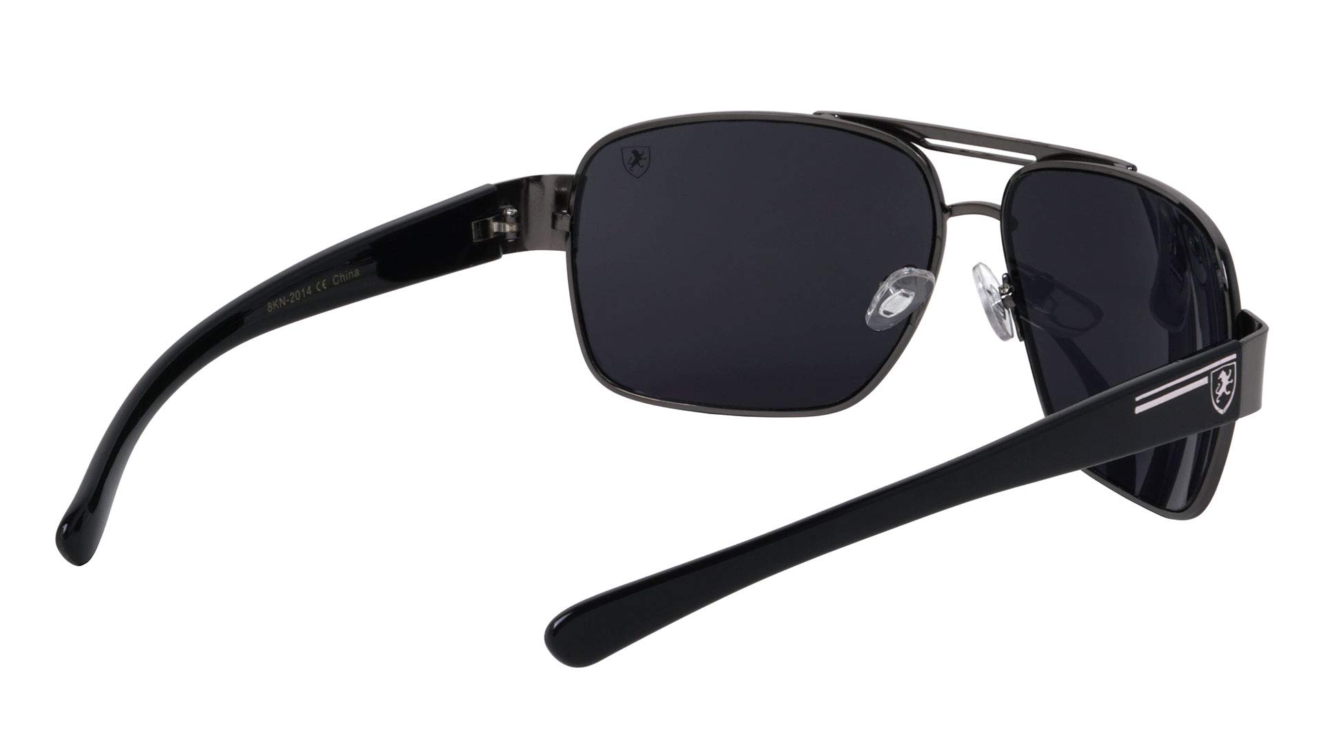 Classic Squared Aviator Sunglasses for Men & Women - Polarized Fishtail Design - UV Protection - Stylish Retro Shades for Driving, Beach, and Outdoor Activities