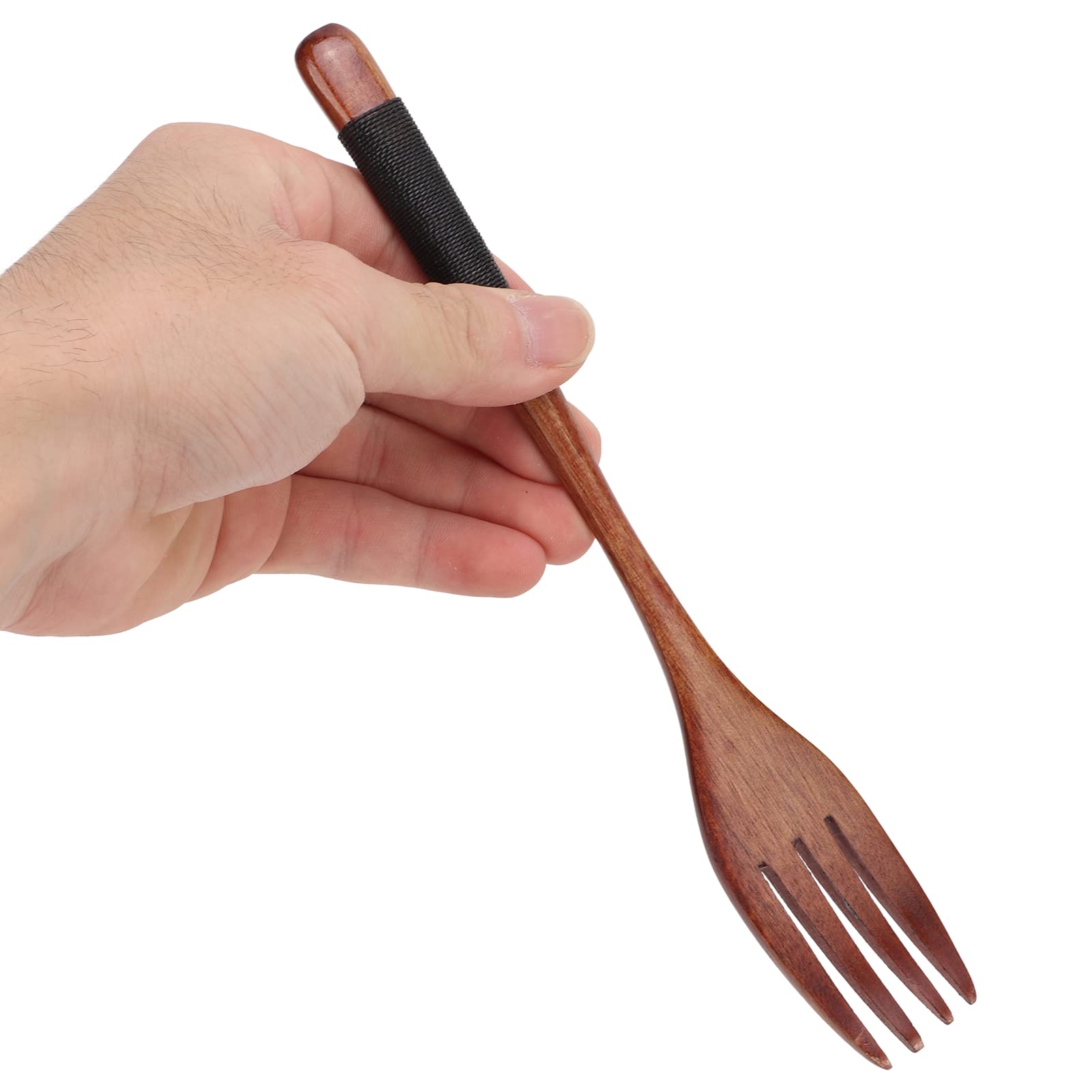6-Piece Reusable Wooden Spoon and Fork Set - 8.9 Inch Eco-Friendly Japanese Style Cutlery for Camping, Picnics & Home Dining - Natural Wood Utensils for Sustainable Eating