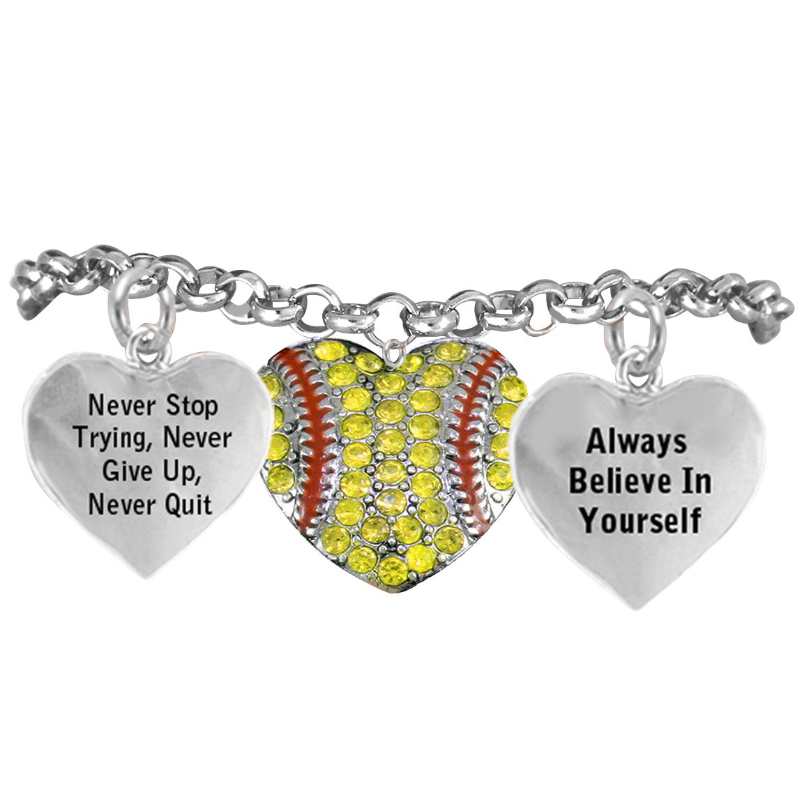 Hypoallergenic Adjustable Softball Bracelet (4-10 Inches) - Perfect Gift for Softball Moms & US Team Fans - Game Day Jewelry & Sports Accessories