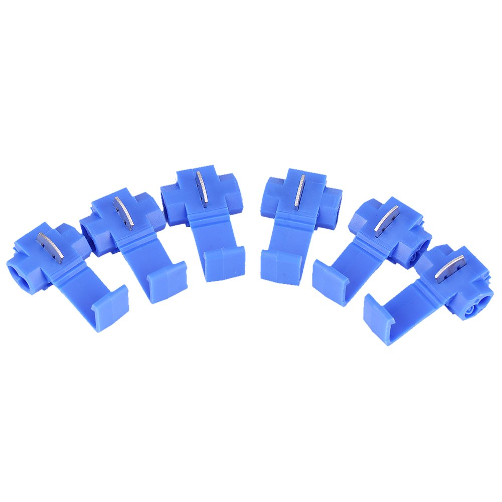 50pcs Quick Splice Wire Connectors Kit - Blue Insulated Terminals for 0.72-2.5mm² Wires (22-14 AWG) - Secure Electrical Connections for Automotive, Home Wiring & DIY Projects - Fast Installation Wire Splice Clips for Reliable 2-Wire Joining