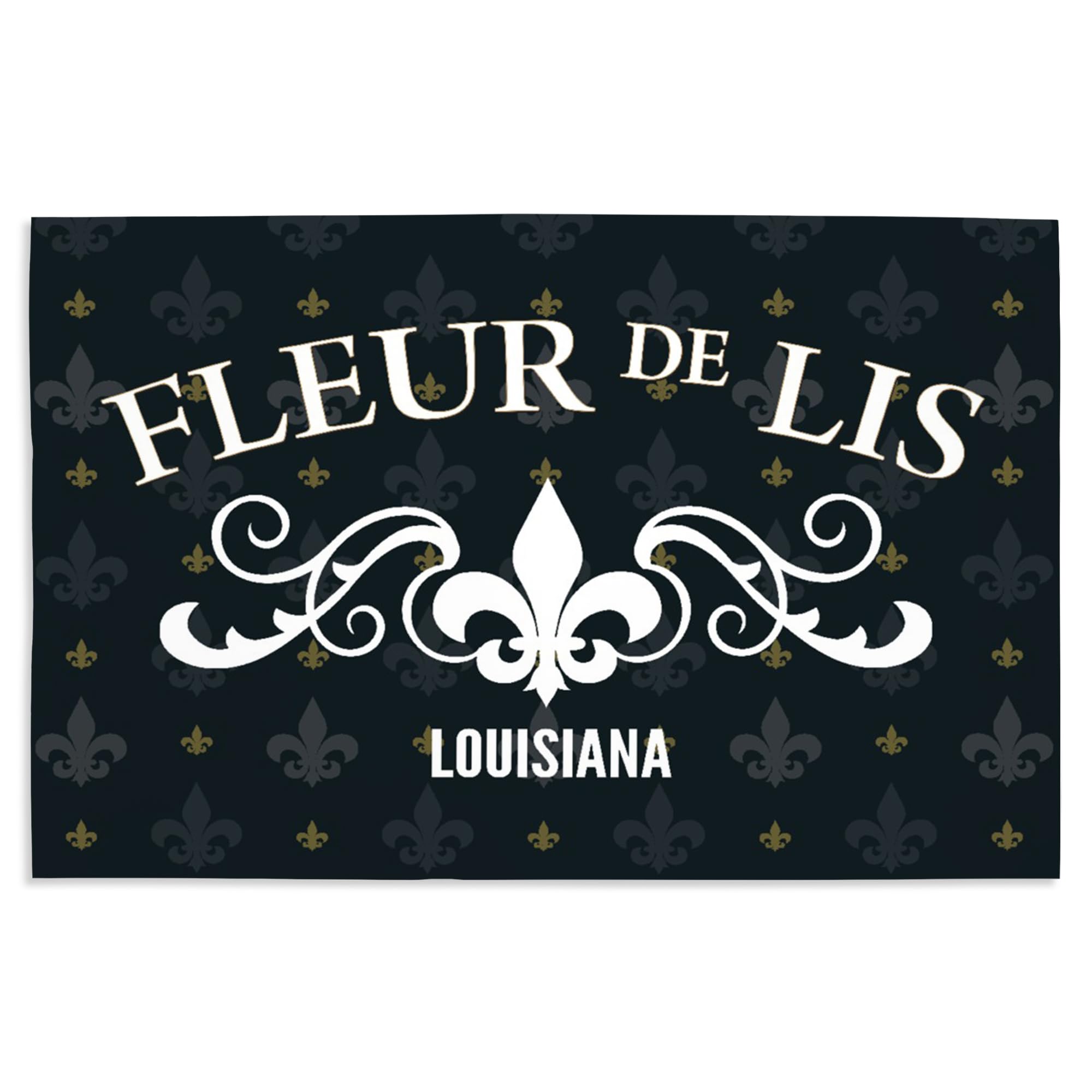 Lantern Press 16x24 Inch Giclee Art Print - Louisiana Fleur de Lis Black Pattern Wall Decor | Perfect for Home, Office & Gallery Display