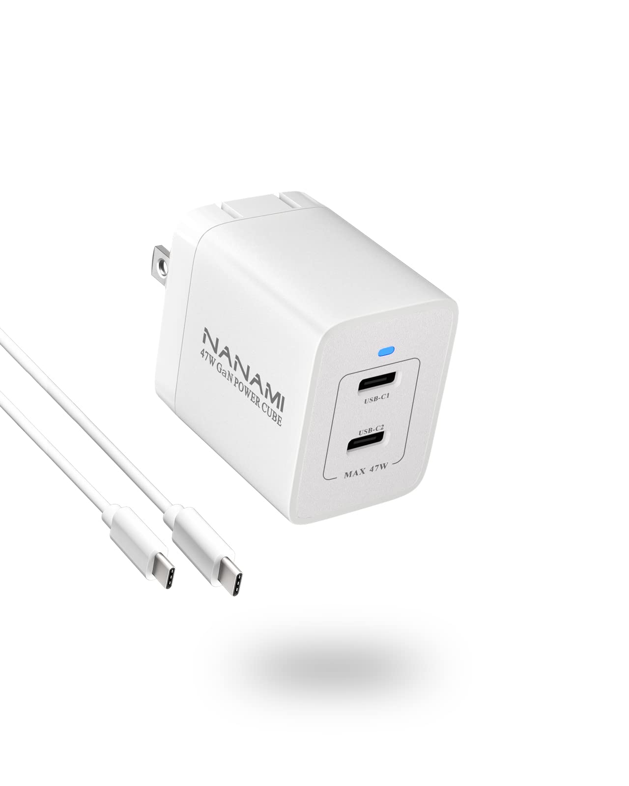 NANAMI 45W Foldable USB C Wall Charger - Fast Charging Block for iPhone 16/15/14/13 Pro Max, iPad, MacBook, Galaxy S24/S23/S22 Ultra/S21/S20 FE, Pixel - Portable Travel Phone Charger for Home, Office & Car Use