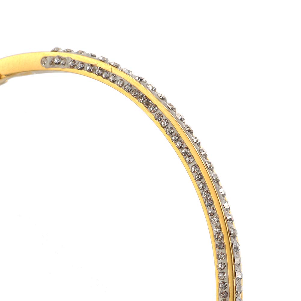 Elegant Women's Crystal Bracelet Bangle - Rose Gold, Silver & Gold Stainless Steel Jewelry for Wedding, Anniversary & Romantic Gifts | Perfect for Date Nights, Bridal Showers & Special Occasions