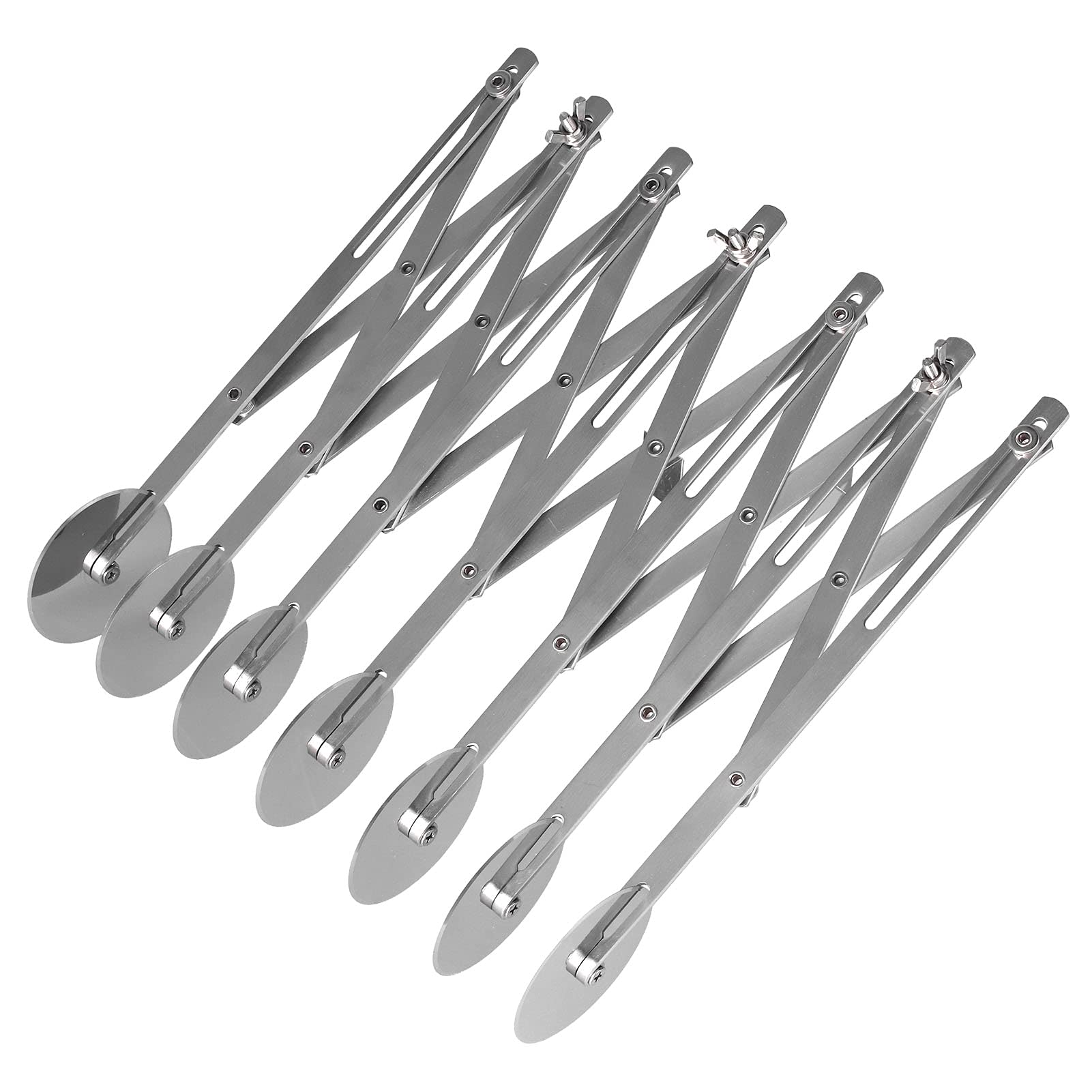 Expandable Multi-Round Pastry Cutter - Stainless Steel Baking Tool with Non-Stick Wheels for Dough, Pizza, Cakes & Pastries (7-Round Knife) | Perfect for Home Bakers & Professional Kitchens