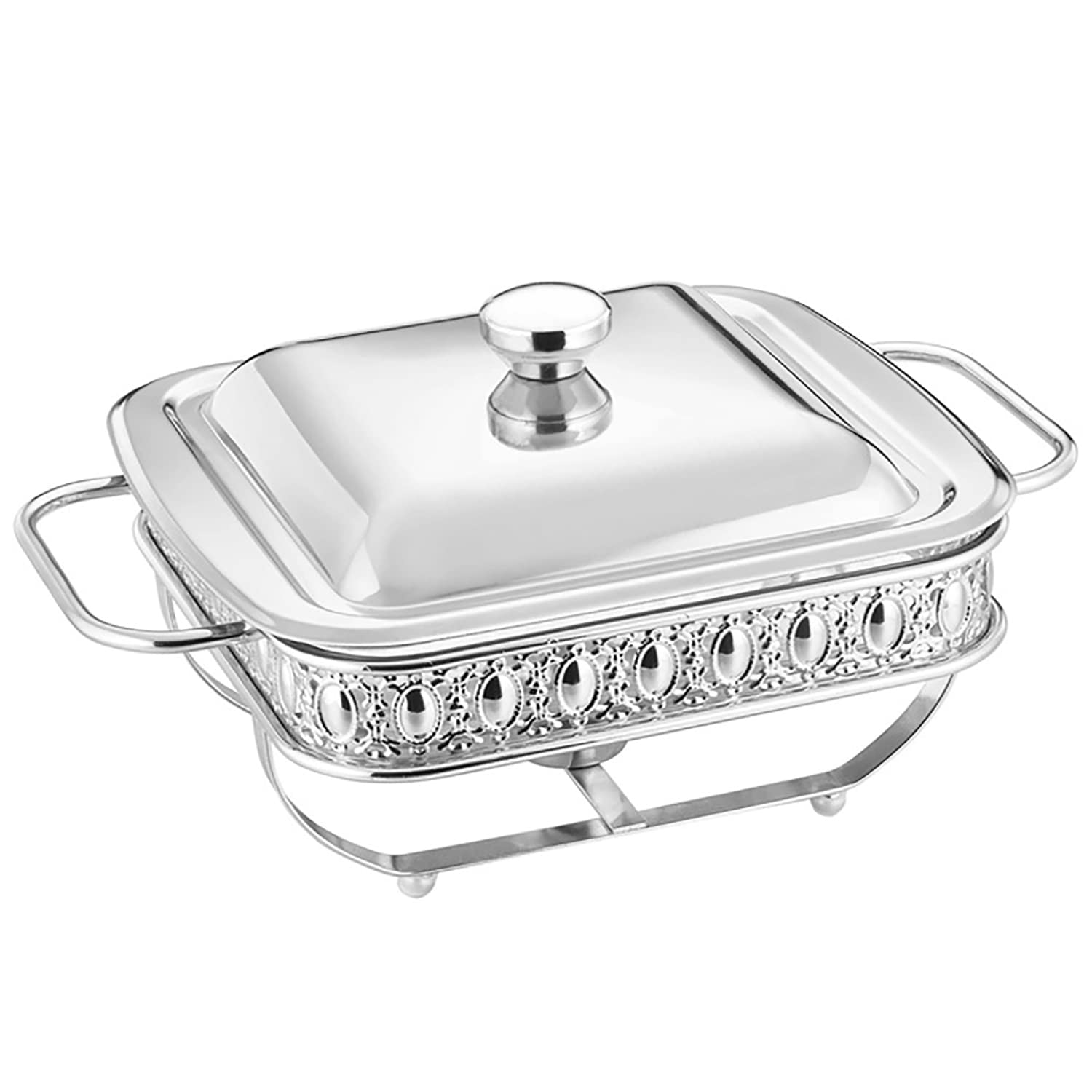 LOJALS Stainless Steel Chafing Dish Buffet Set - 3-Piece Catering Food Warmer with Lid for Parties, Weddings & Outdoor Events - Keep Food Hot for Buffets, BBQs & Banquets