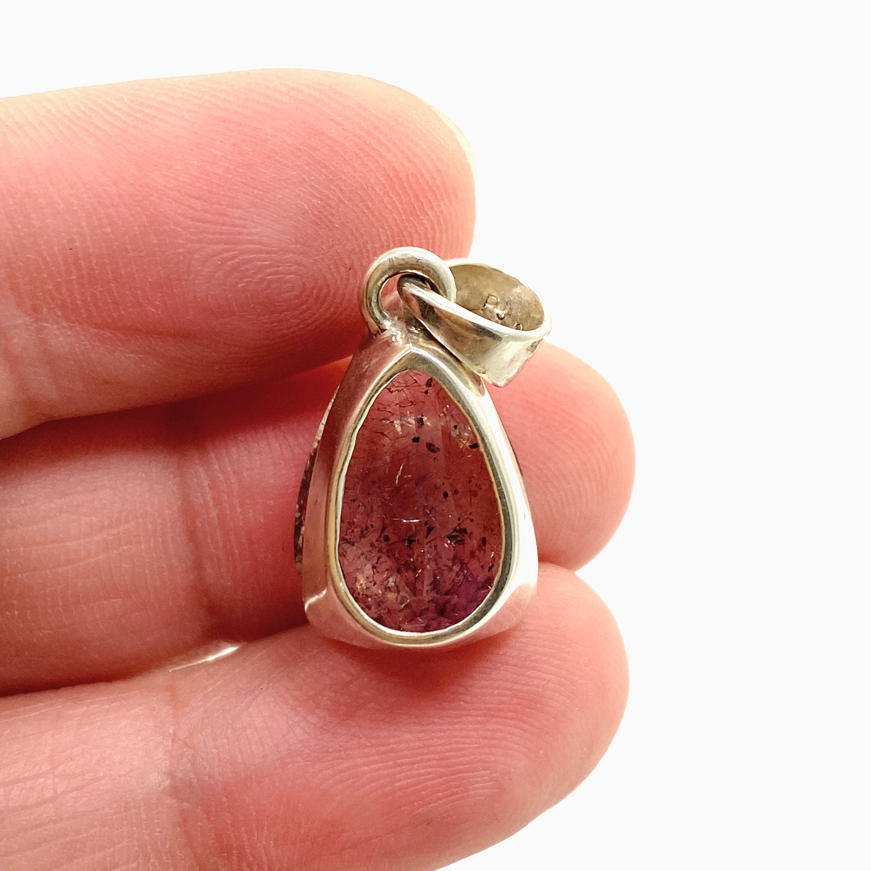 Lepidocrocite in Quartz Teardrop Faceted Pendant Necklace PPGJ1079 - Elegant Crystal Jewelry for Healing, Meditation & Spiritual Energy