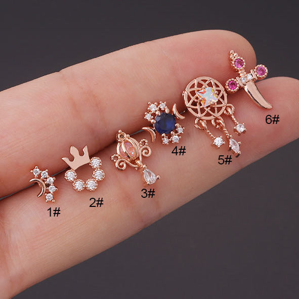 20G Dream Catcher Helix Conch Piercing - Surgical Steel Earring for Cartilage | HSPJ605 | Perfect for Boho Style & Festival Jewelry