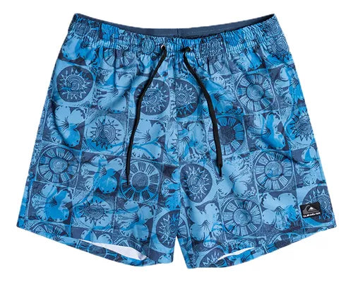 Quiksilver Kids Volley Ocean Mix Boys Swim Trunks Size 14 Blue - Quick-Dry Swim Shorts for Beach, Pool & Summer Water Activities
