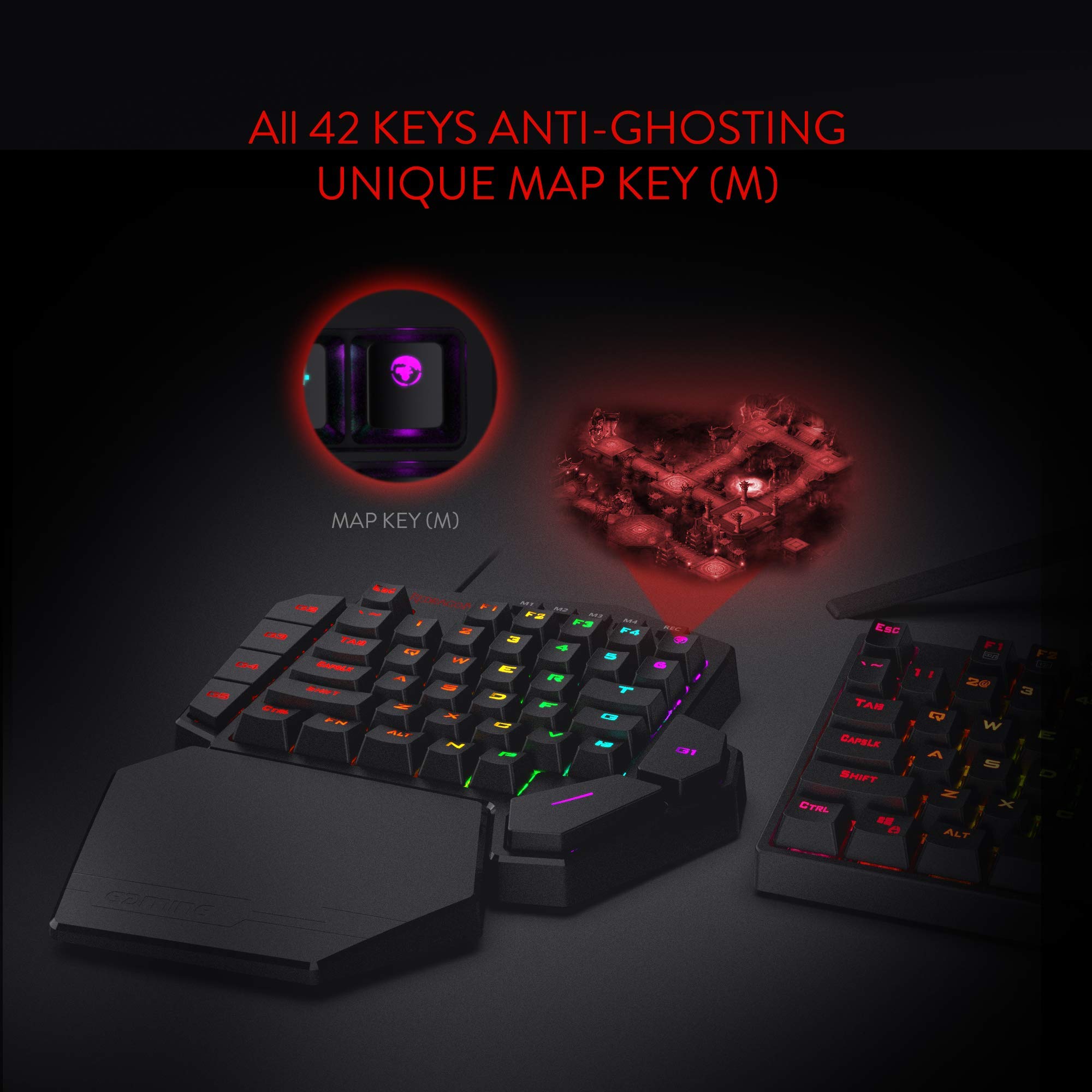 Redragon K585 RGB Mechanical Gaming Keypad - 42 Keys, Red Switch for Fast Typing & Gaming
