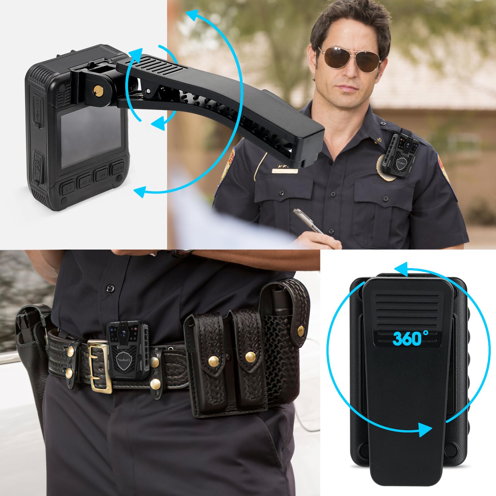 1080P HD Police Body Camera with 12 Hour Continuous Recording, 64GB SD Card Included - Lightweight Wearable Security Camera for Law Enforcement, Security Guards, Cycling & Outdoor Activities - Perfect for Evidence Collection, Night Patrols and Adventure Sports