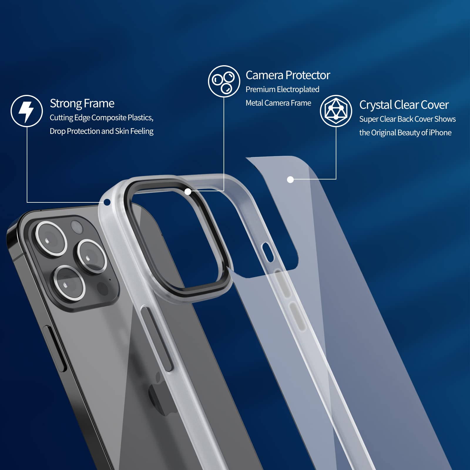 Premium Clear Shockproof Phone Case for iPhone 13 Pro Max - Ultra Slim Protective Cover with Anti-Scratch Back | Perfect for Daily Use, Travel & Outdoor Activities